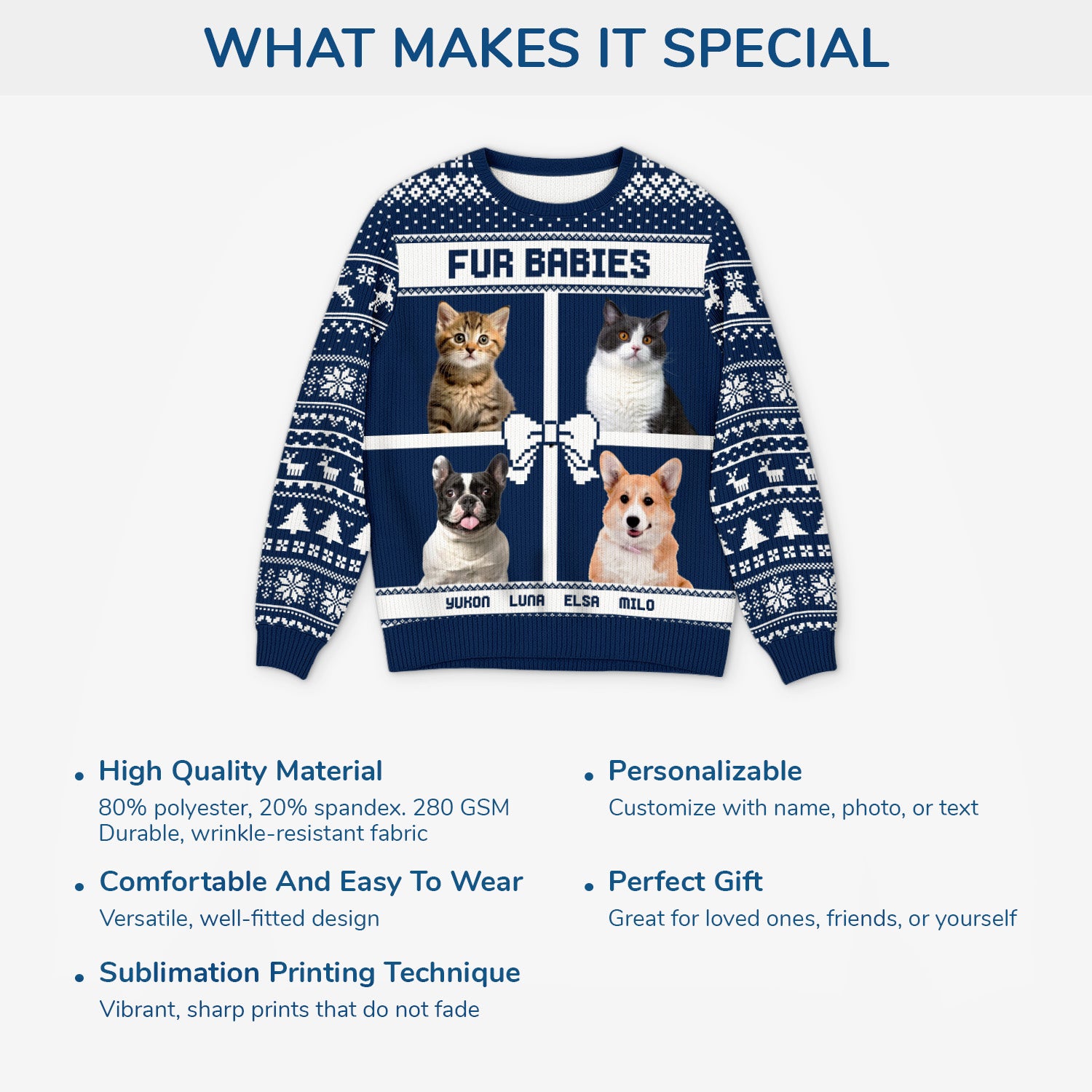 5714WUS5 personalized gifts for pet lovers ugly christmas sweater 5714W6HMD