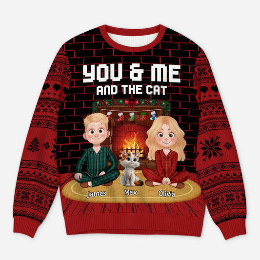 5715WUS1 personalized cat lover gifts ugly christmas sweater couples_ 5715W6LMD