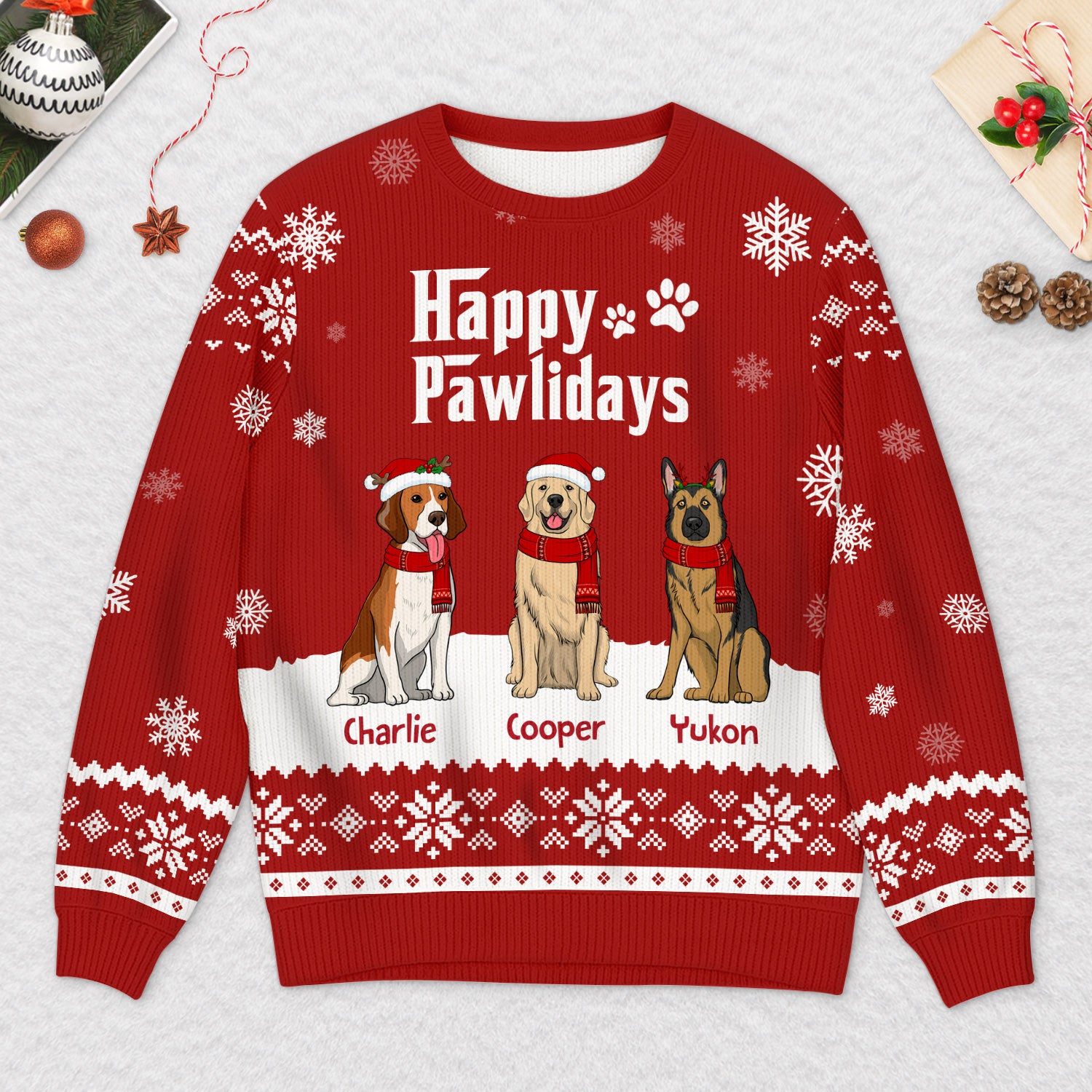 5719WUS2 custom gifts for dog lovers the dogfather ugly christmas sweater 5719W6TNC_de72f687 7f30 46be a4b3 3252174c75f5
