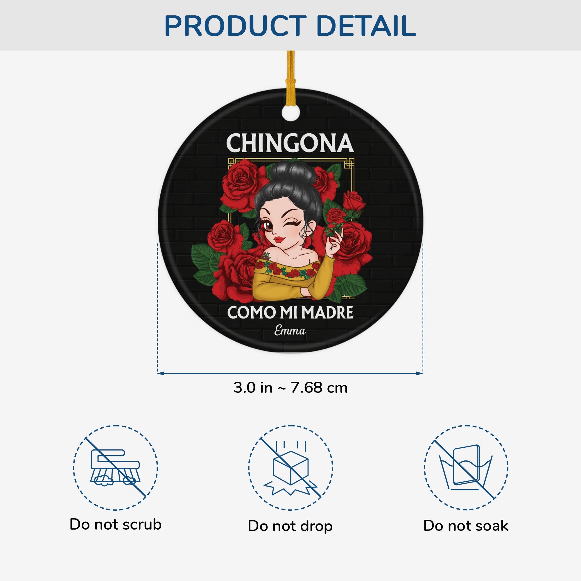 5725OUK3 personalized gifts for her chingona ceramic christmas ornaments 5725O8ZAA