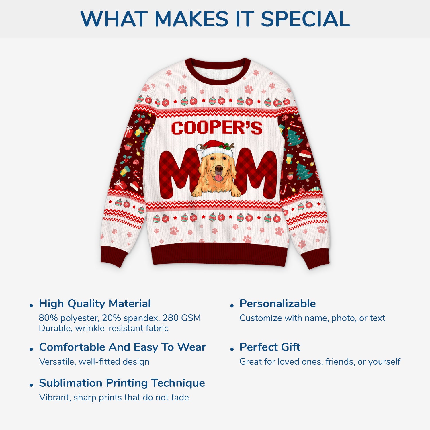 5727WUS5 personalized dog gifts for humans ugly christmas sweater dog 5727WTTZc