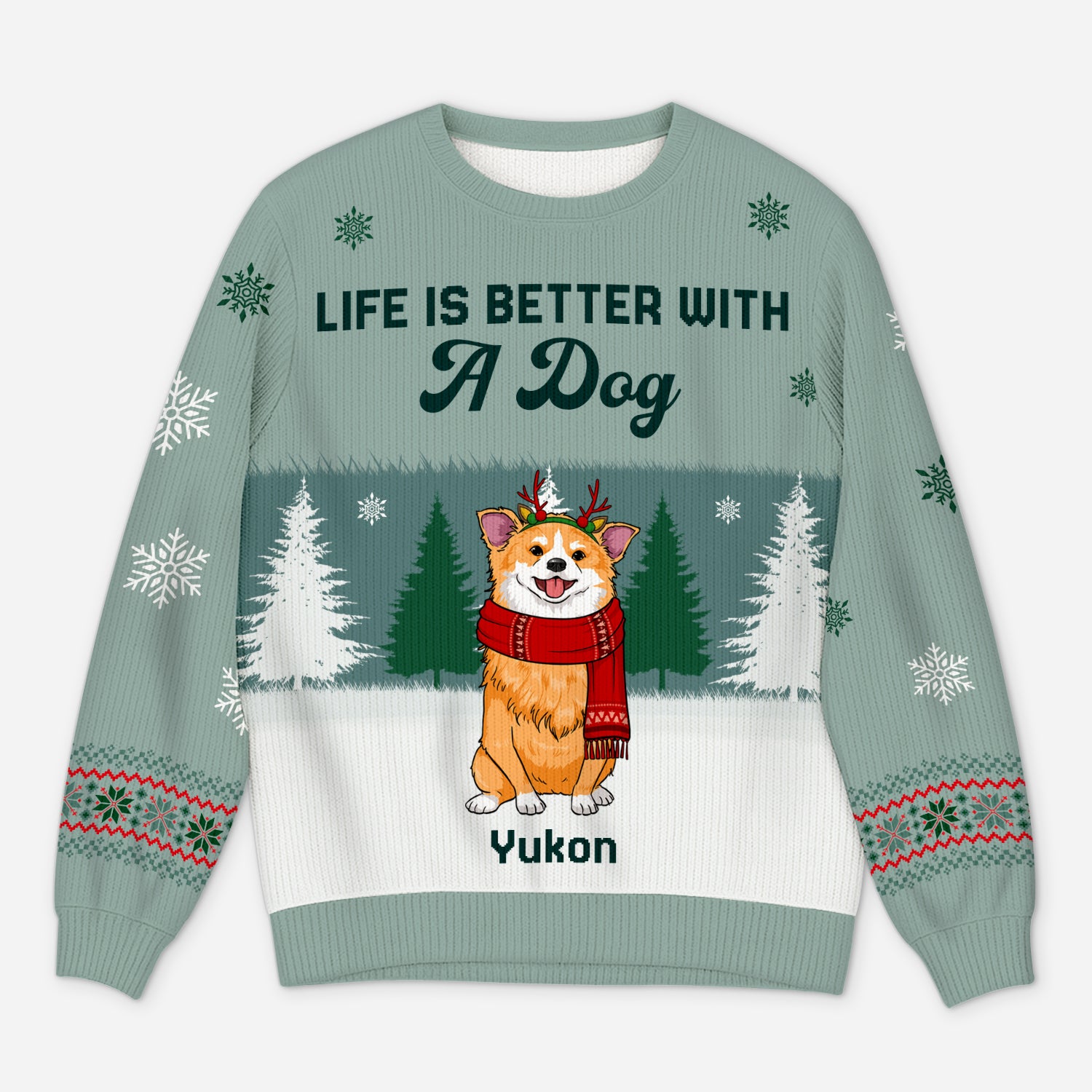 5729WUK1 custom dog ugly christmas sweater life is better with a dog 5729WTZCC