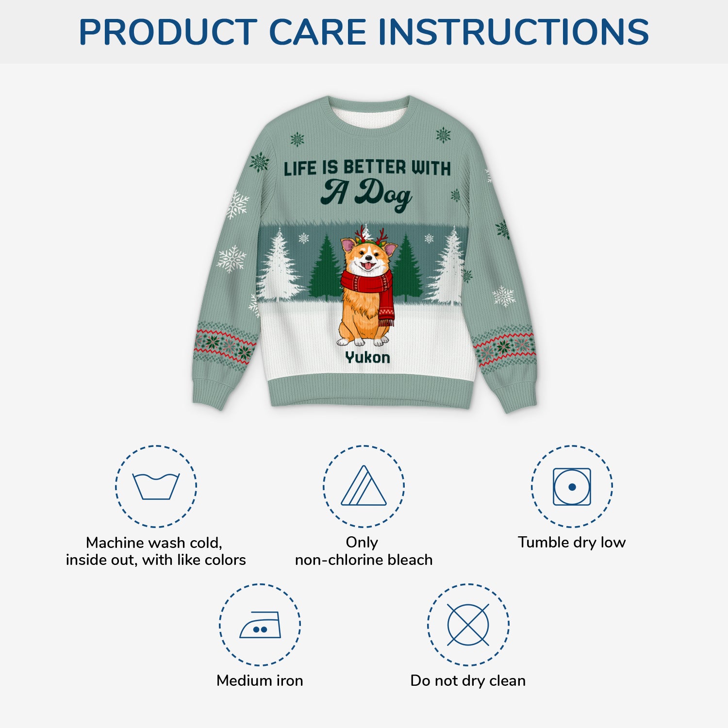 5729WUK4 custom dog ugly christmas sweater life is better with a dog 5729WTZCC