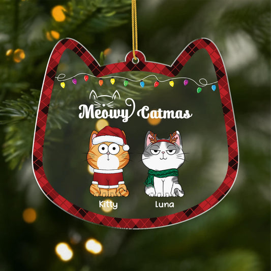 5733OUS1 custom gifts for cat lovers meowy catmas acrylic xmas ornaments 5733OKMCD min