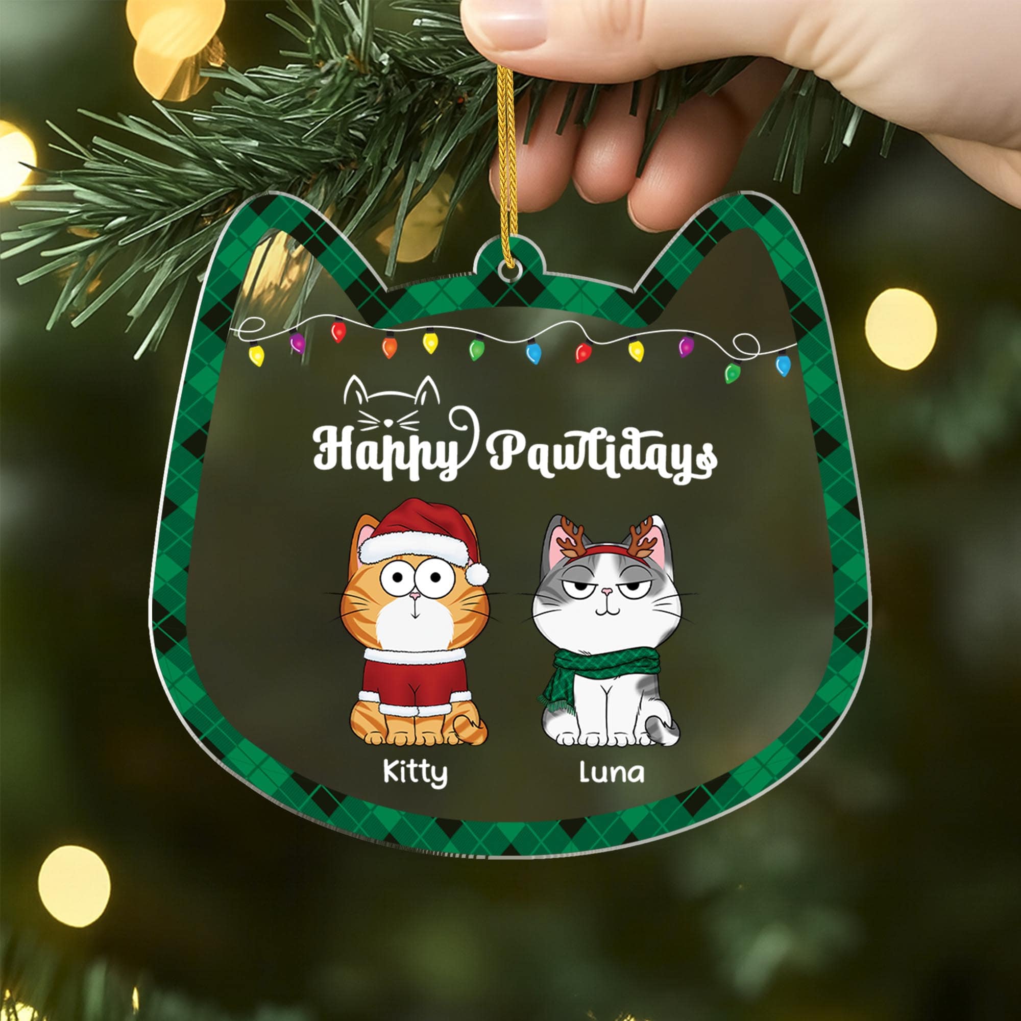 5733OUS2 custom gifts for cat lovers meowy catmas acrylic xmas ornaments 5733OKMCD min