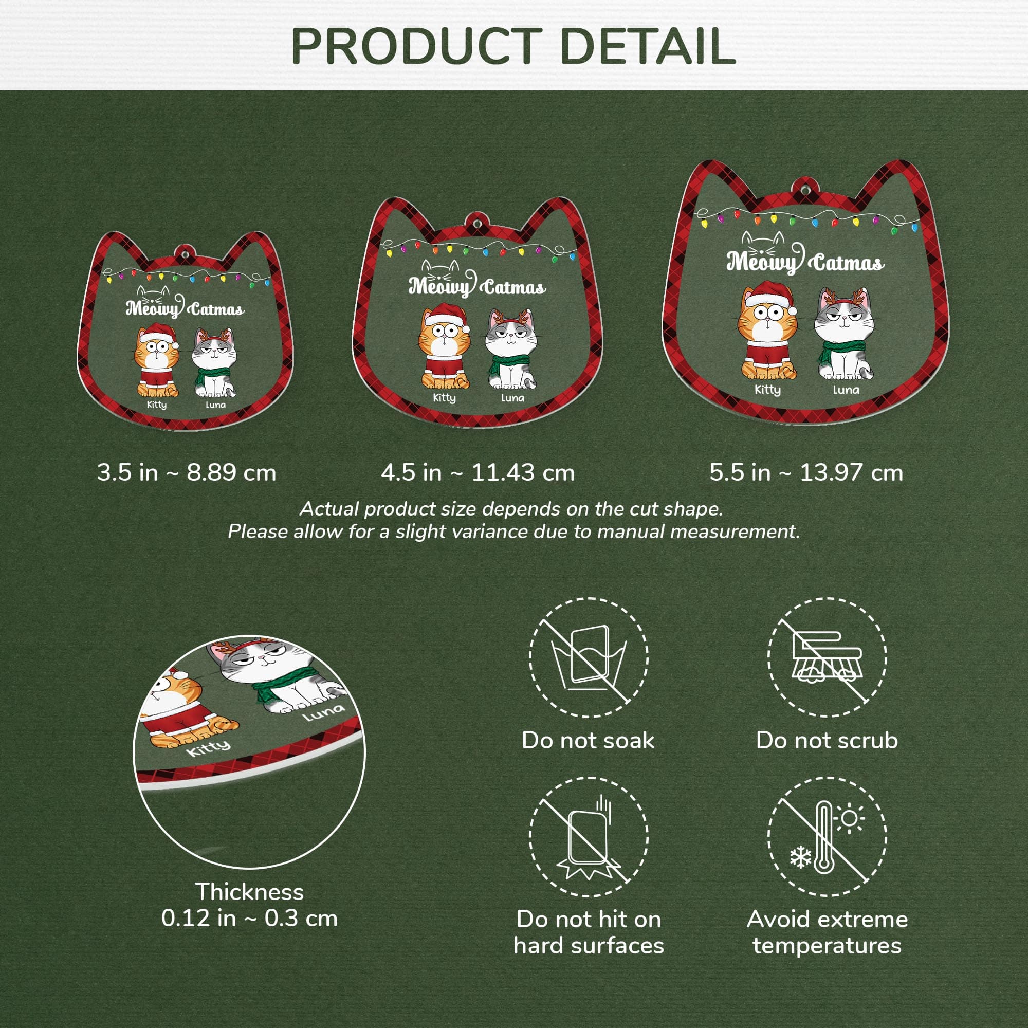 5733OUS3 custom gifts for cat lovers meowy catmas acrylic xmas ornaments 5733OKMCD min