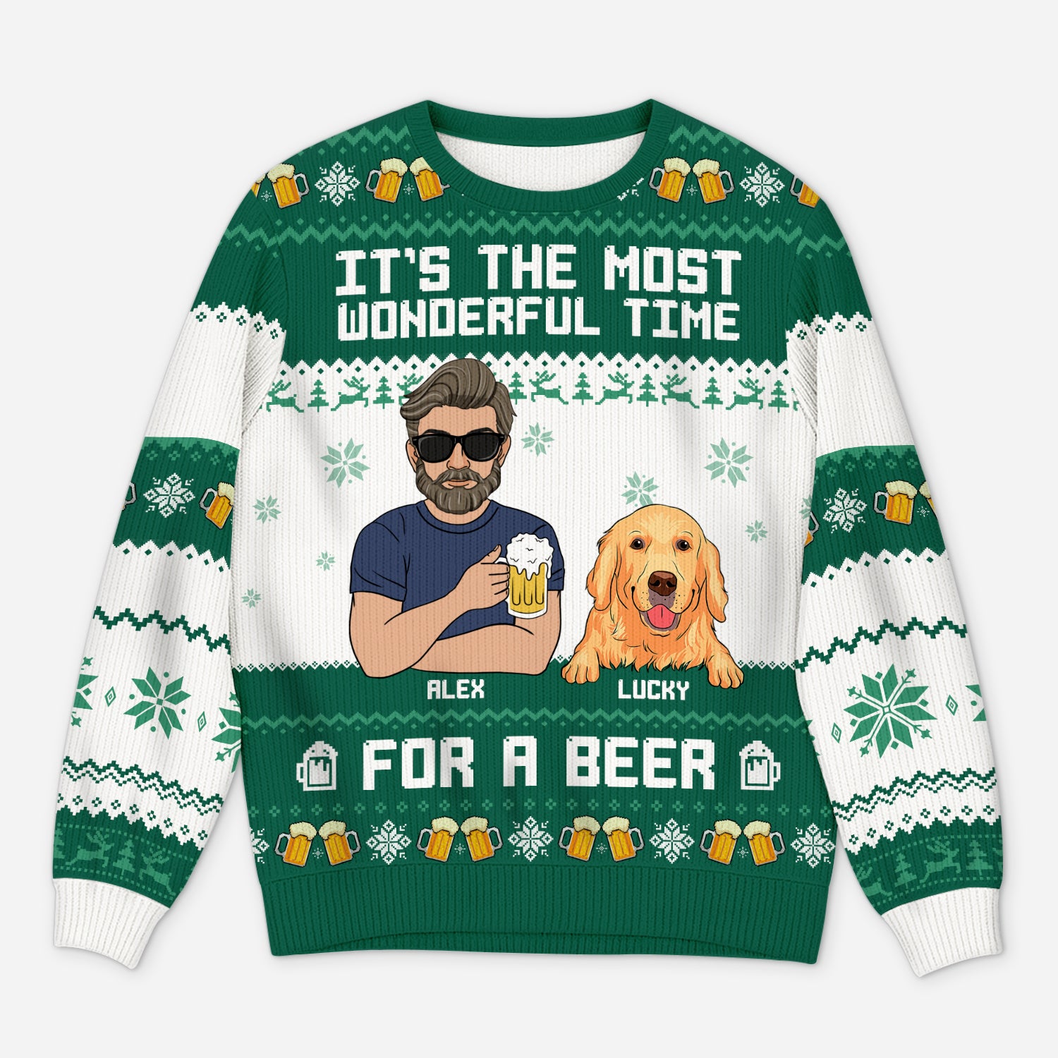 5735WUK2 personalised it the most wonderful time for a beer ugly christmas sweater for dog mum 5735W3IZC_2