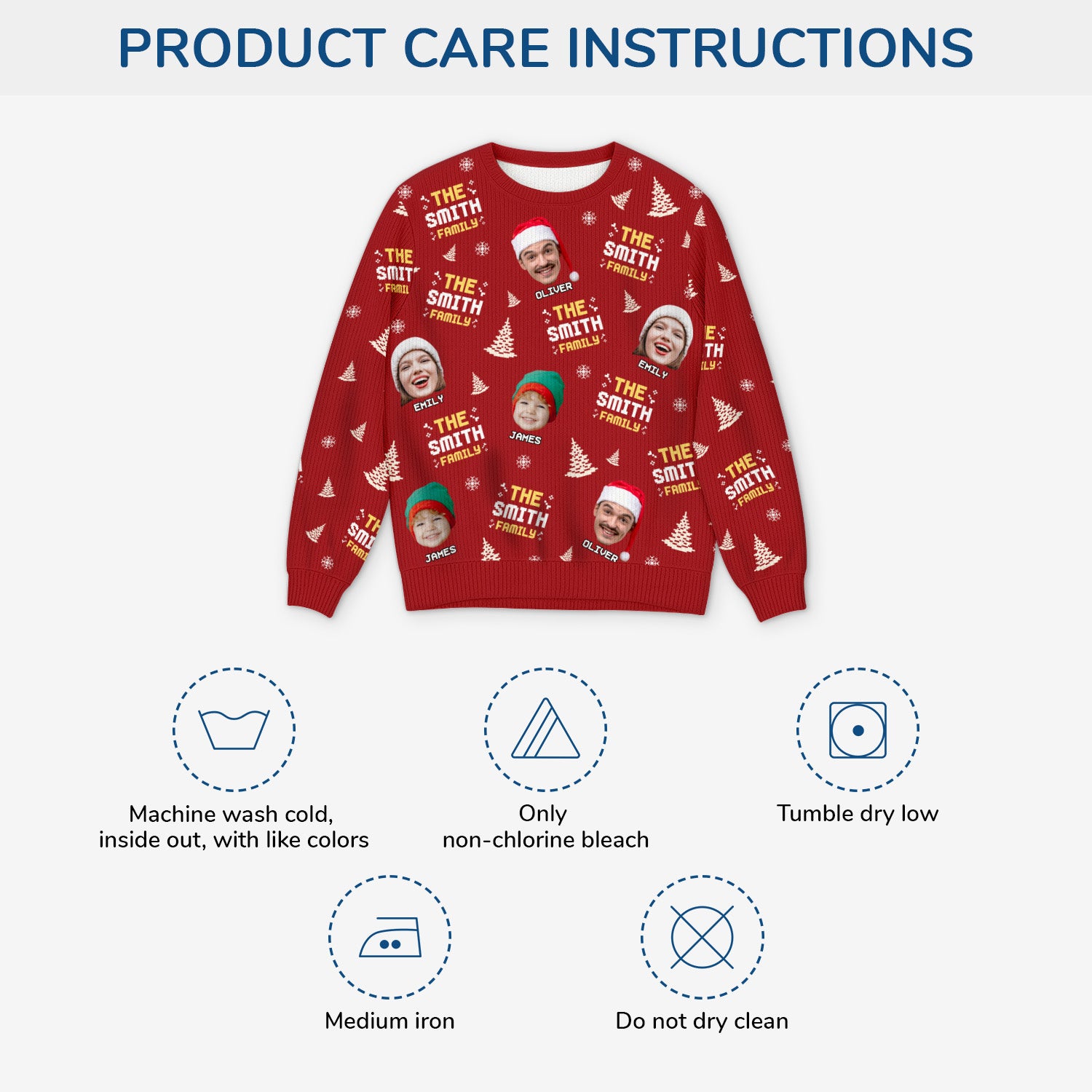 5743WUS4 custom ugly christmas sweater with faces funny gifts for family 5743WTMMI