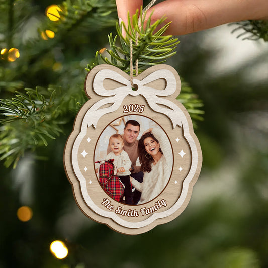 5751OUS1 custom photo gift for family 2 layered wooden christmas ornament 5751O86NI2