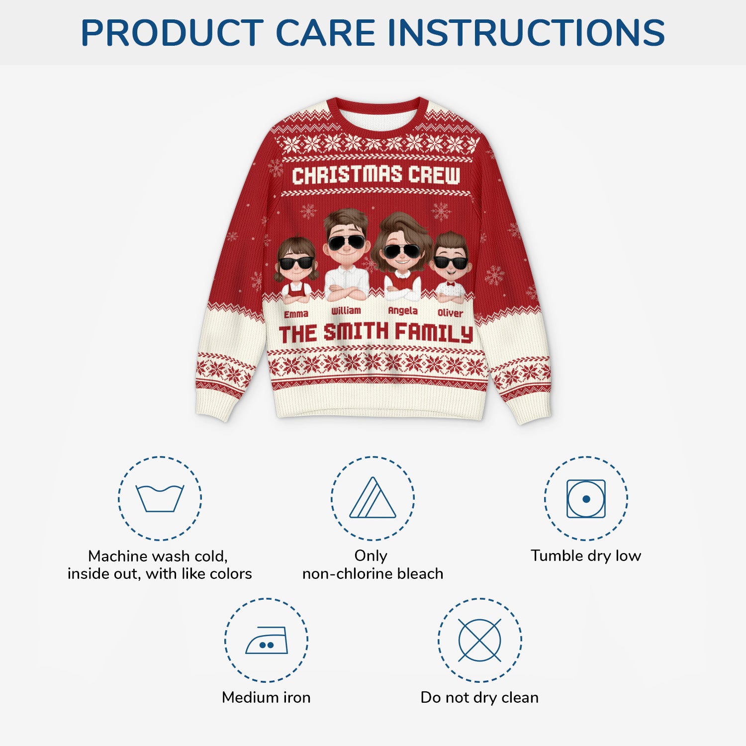 5753WUS4 custom xmas gifts matching ugly christmas sweater for family 5753W8KMI