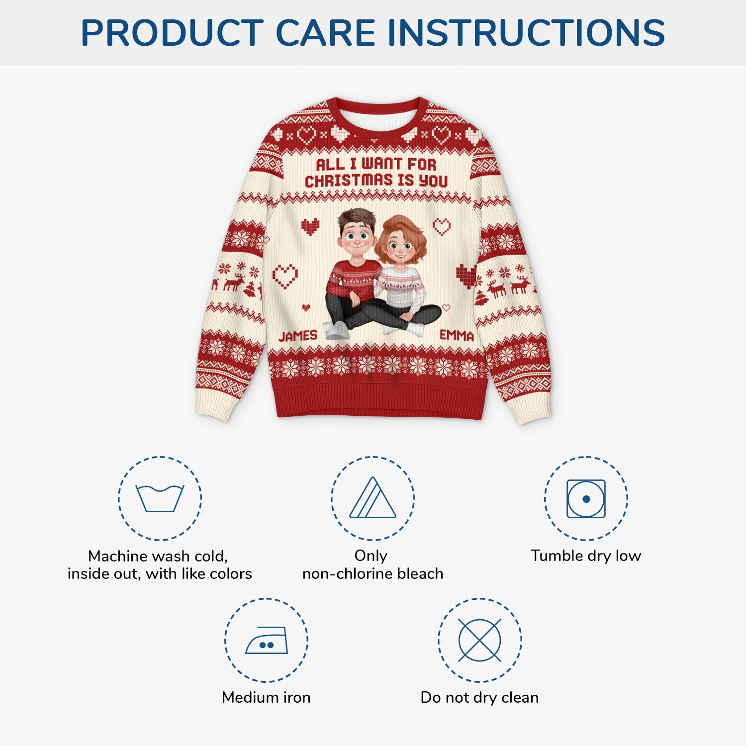 5754WUS4 custom couple gifts all i want for christmas is you ugly sweater 5754WKQMG