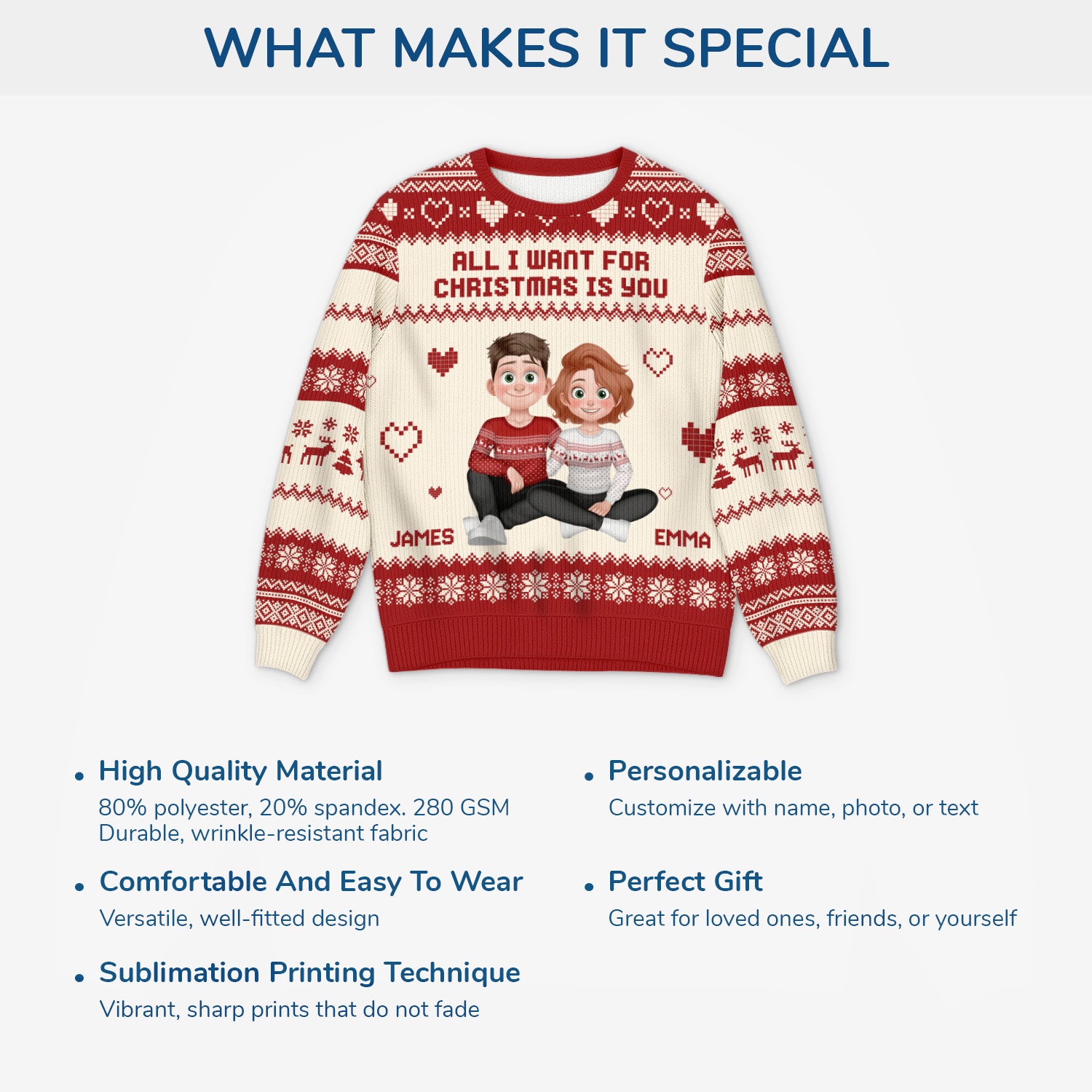 5754WUS5 custom couple gifts all i want for christmas is you ugly sweater 5754WKQMG