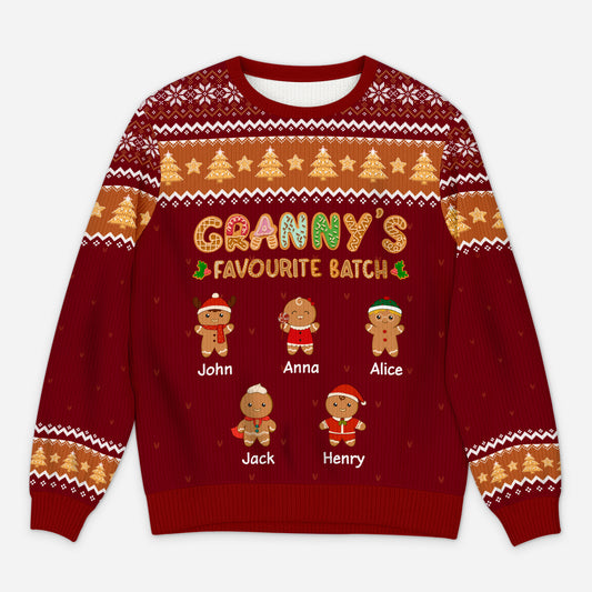 5764WUK1 custom gifts for grandparents gingerbread man ugly christmas sweater 5764WKZZA