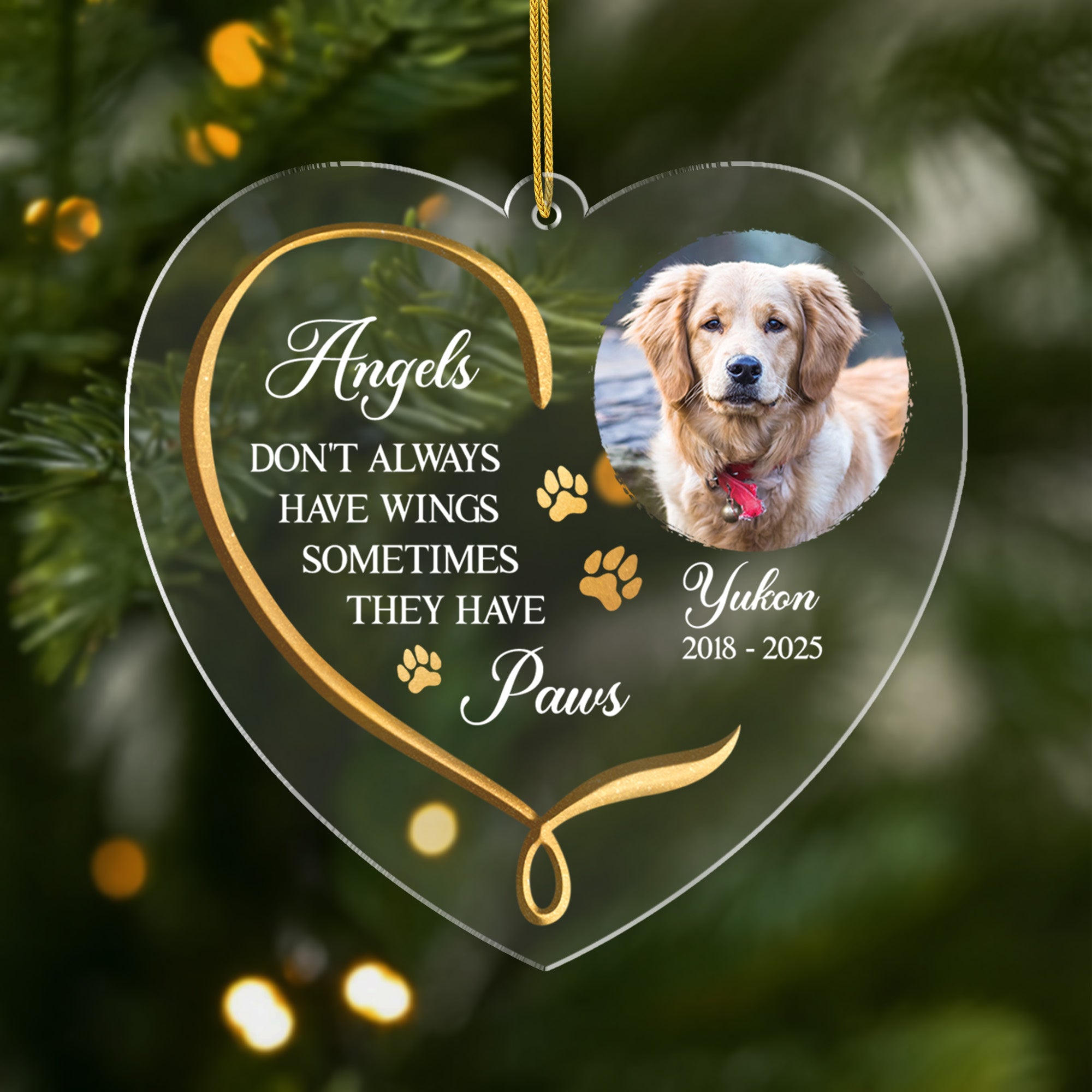 5769OUS1 personalized pet memorial gifts acrylic photo christmas ornaments 5769O8UMC