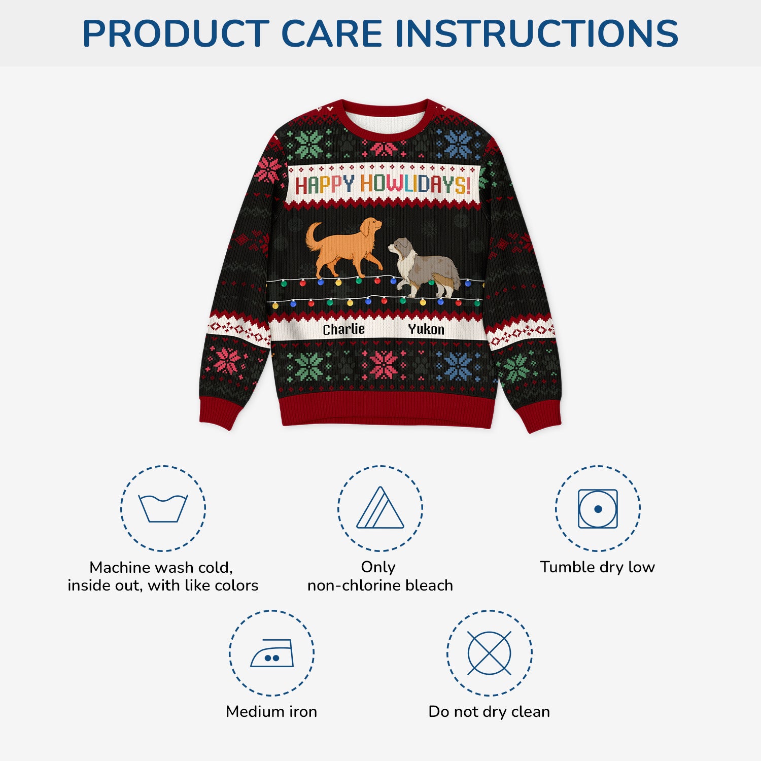 5774WUS4 personalized dog lover gifts happy pawlidays ugly christmas sweater 5774W8QNC