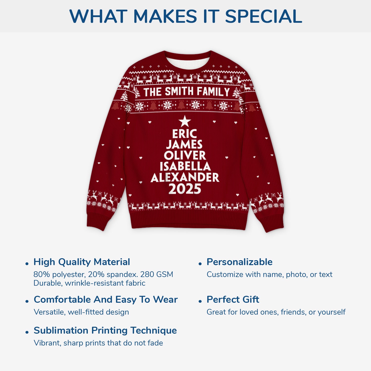 5780WUK5 personalized gifts for family matching ugly christmas sweaters 5780WTZCI