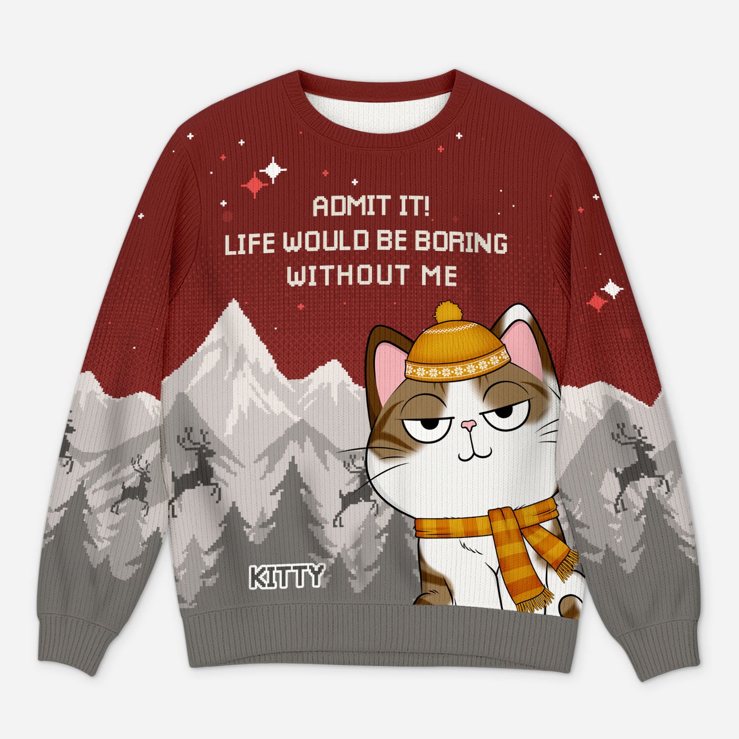 5784WUS1 personalized cat gifts for owners admit it ugly christmas sweater 5784WTLQD