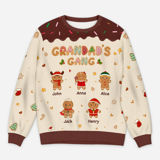 5790WUK1 personalized parent gifts gingerbread man ugly christmas sweater 5790W3YZB