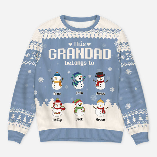 5791WUK1 custom gifts for grandpa grandma ugly christmas sweater snowman 5791WKZNB