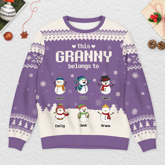 5791WUK2 custom gifts for grandpa grandma ugly christmas sweater snowman 5791WKZNB