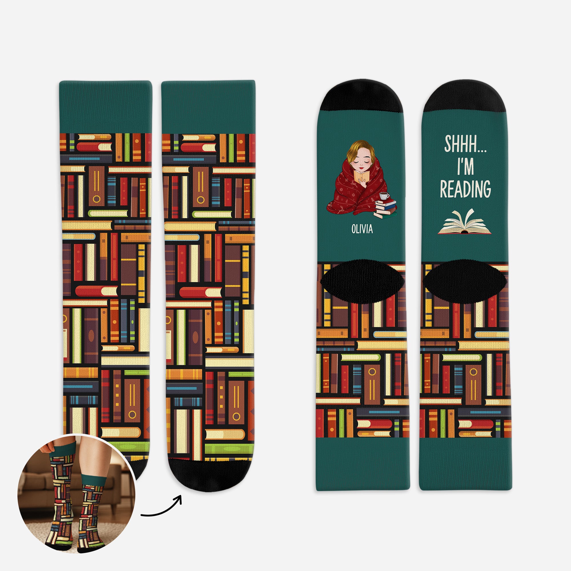 5792JUS1 personalized gifts for book lovers im reading socks for her 5792J8LNA_05b1e096 b278 42b7 83fb 5441a7cc2714