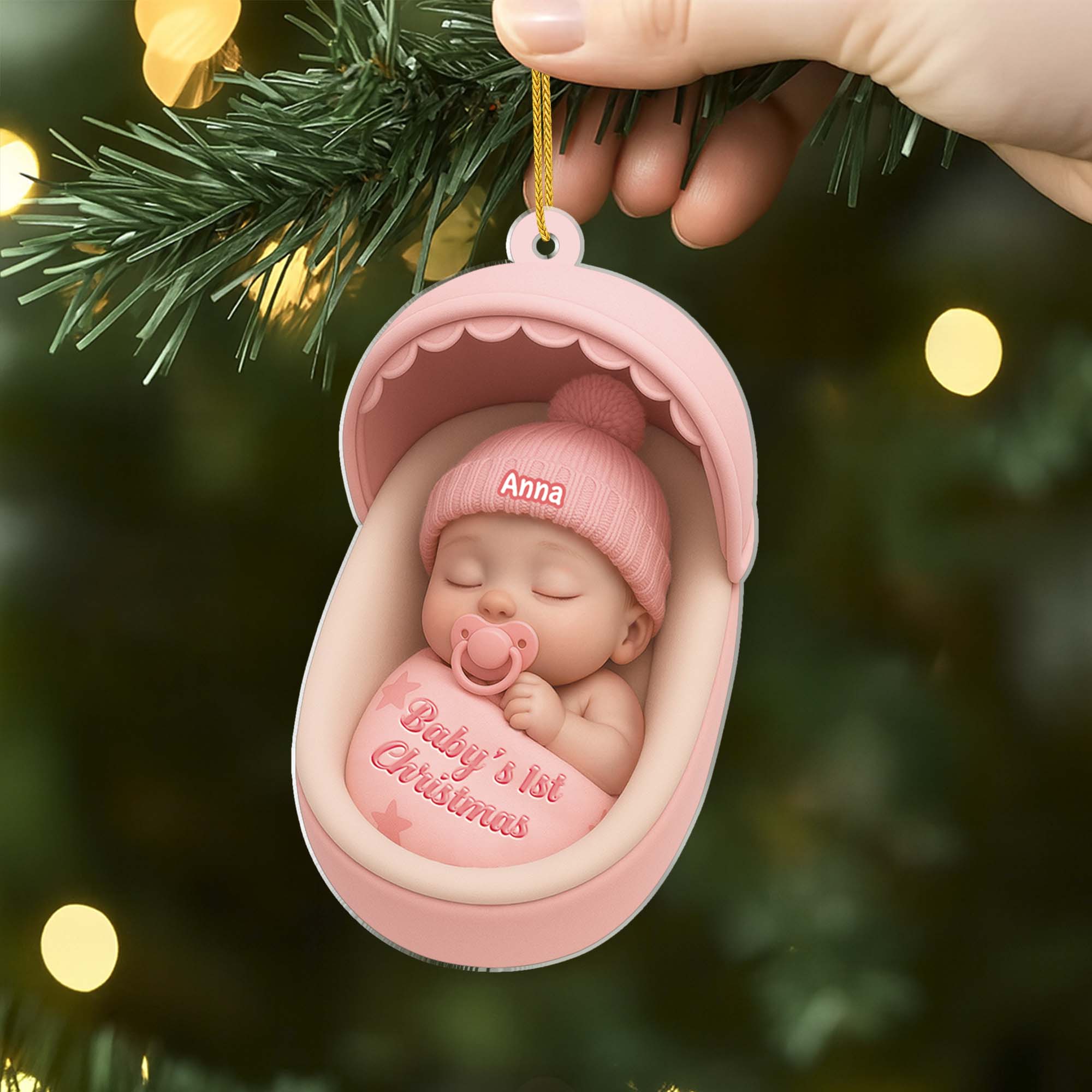 5793OUK2 3d printing effect personalized acrylic ornaments babys 1st christmas gifts 5793OKZTK