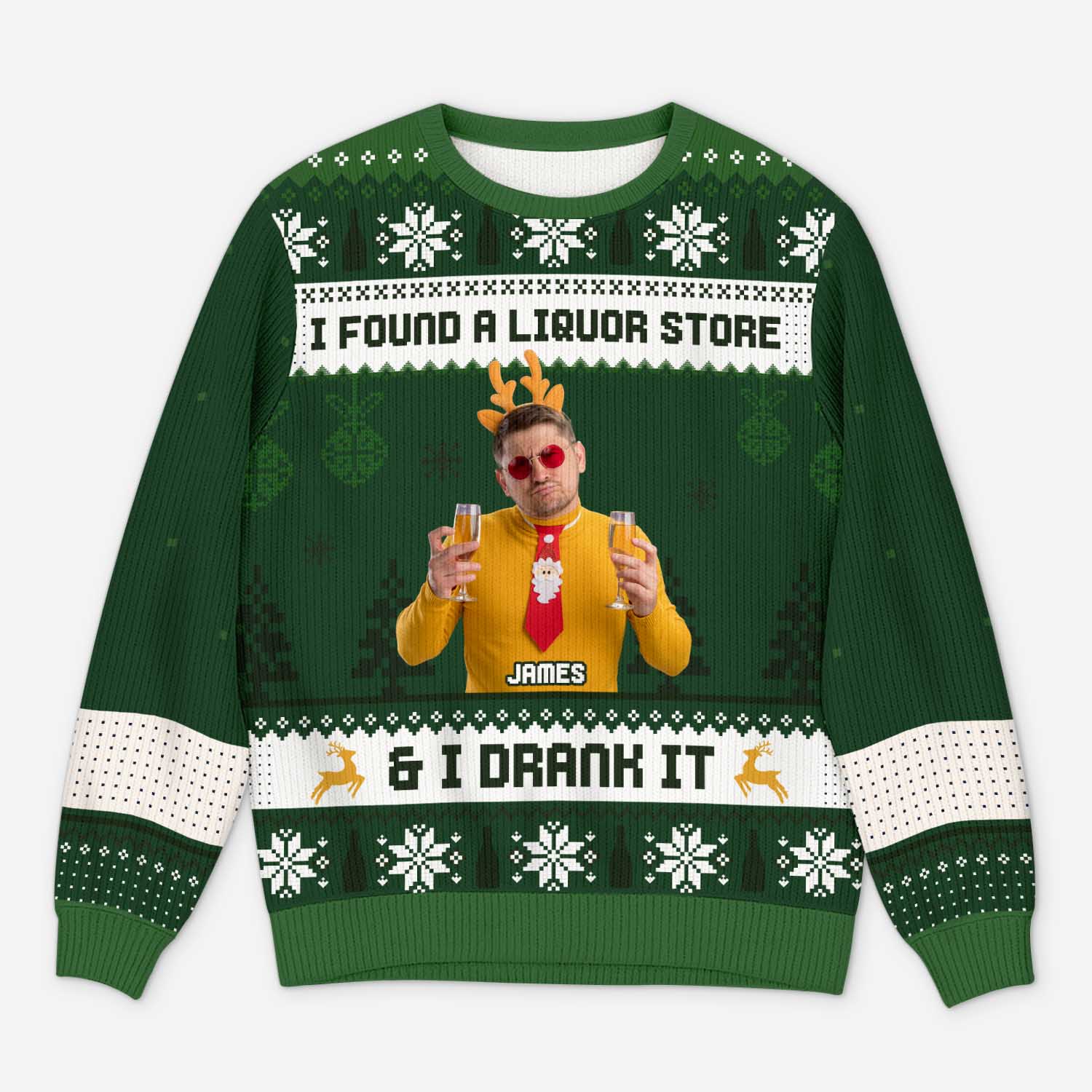 5798WUK1 custom photo ugly christmas sweater gifts for alcohol lovers 5798WKZCB