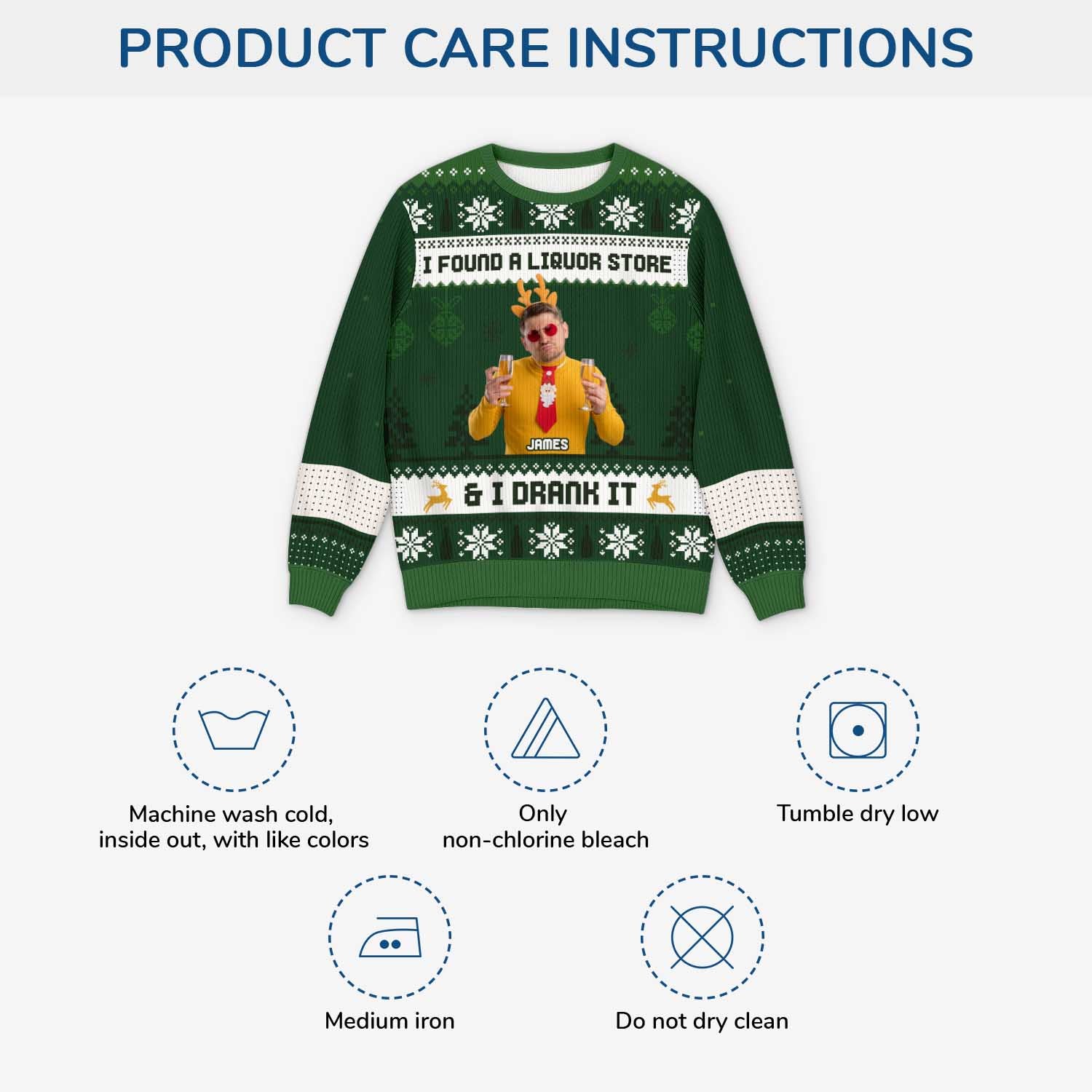 5798WUK4 custom photo ugly christmas sweater gifts for alcohol lovers 5798WKZCB