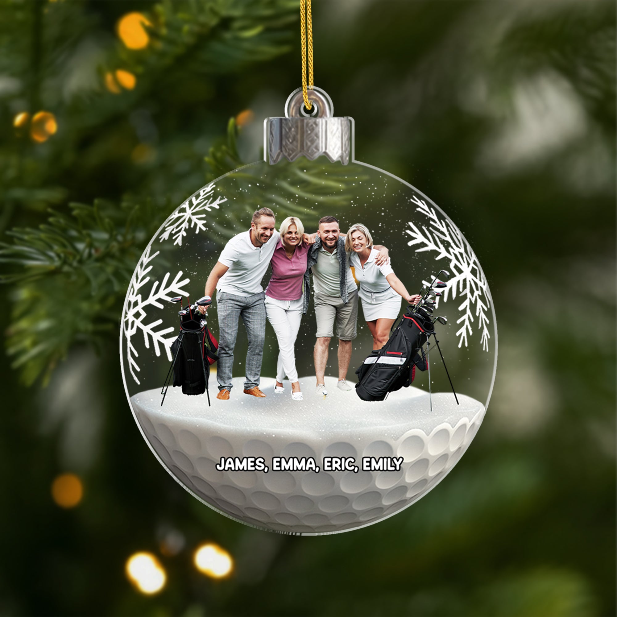 5800OUK1 personalized golf gifts acrylic christmas ornament with photo 5800OKZCB