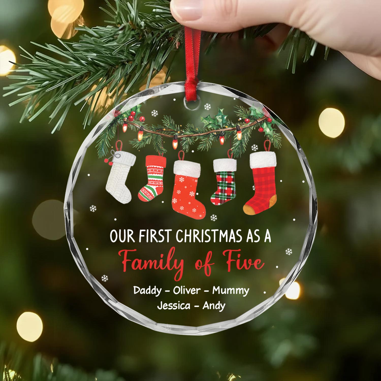 5810OUK2 custom gifts for family glass first family christmas ornament_ 5810O8LAI