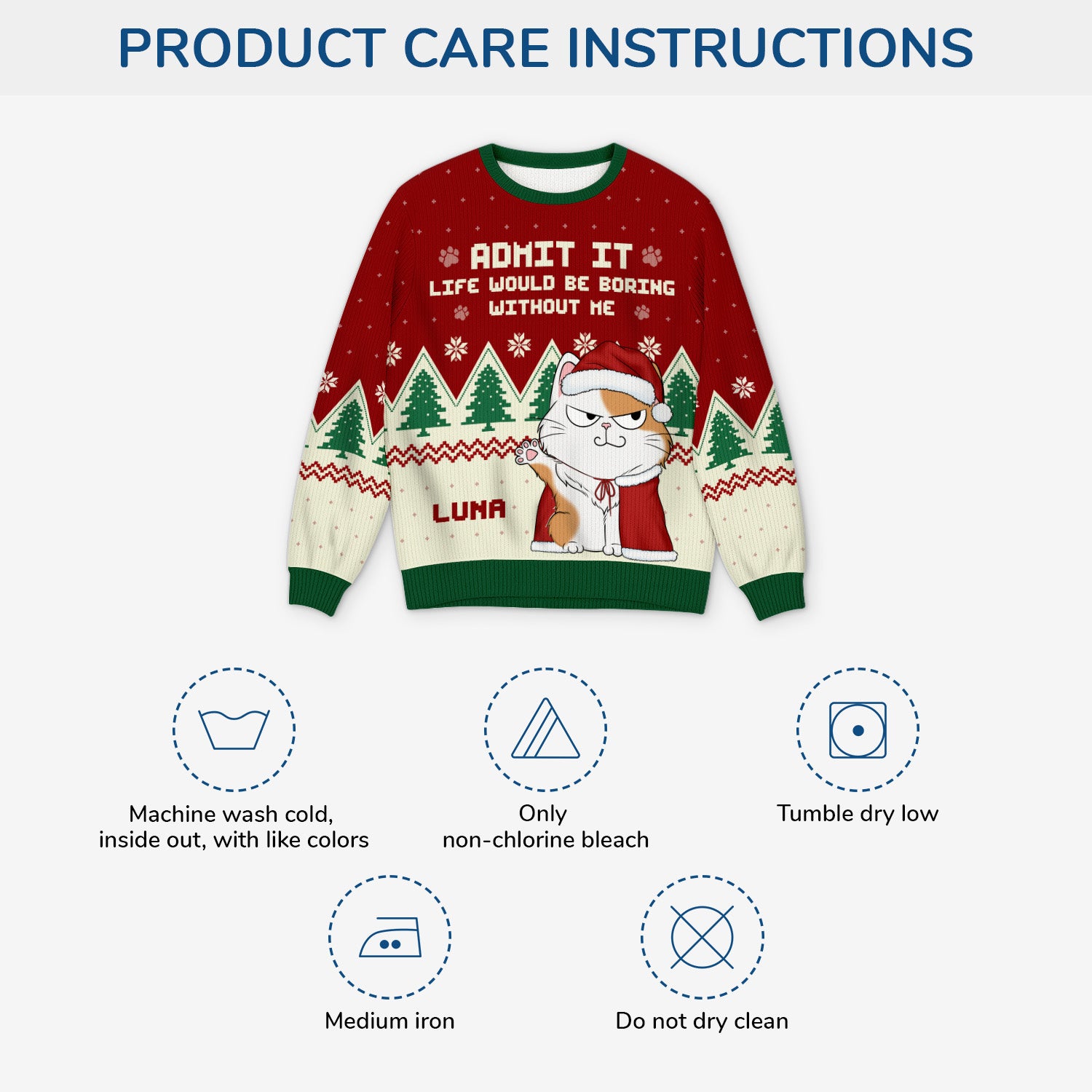 5818WUS4 custom cat ugly christmas sweater funny gifts for cat lovers 5818W6LTD