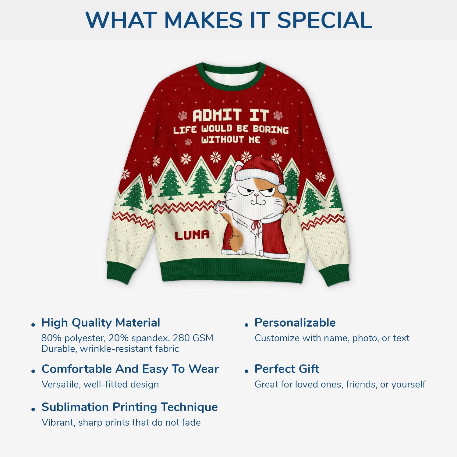 5818WUS5 custom cat ugly christmas sweater funny gifts for cat lovers 5818W6LTD