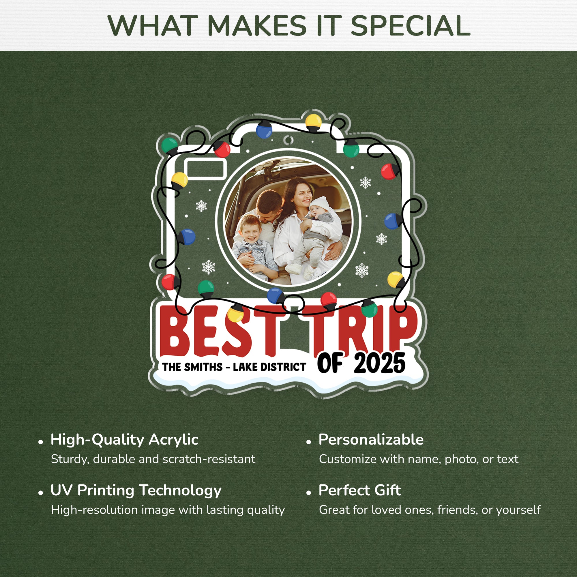 5821OUS4 custom travel gifts for family acrylic photo christmas ornaments 5821OTLNI