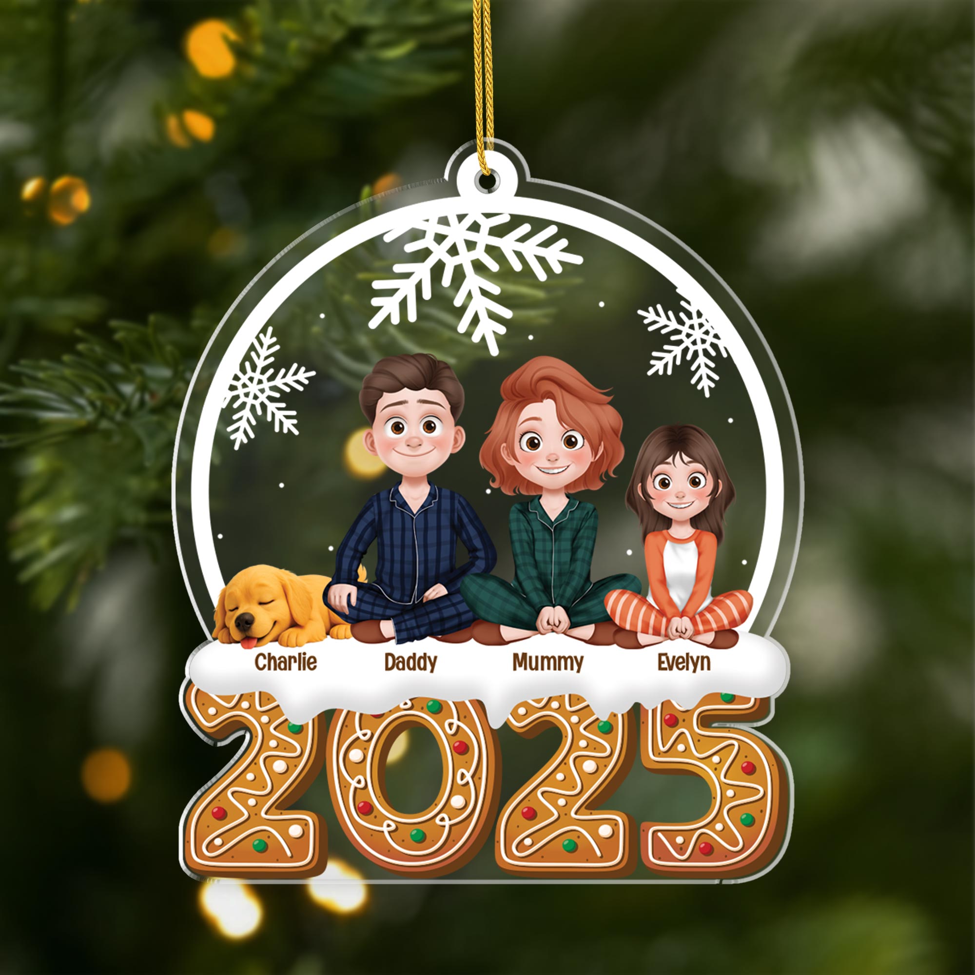 5822OUK1 custom gifts for family with pets acrylic family christmas ornaments 5822OTYAI
