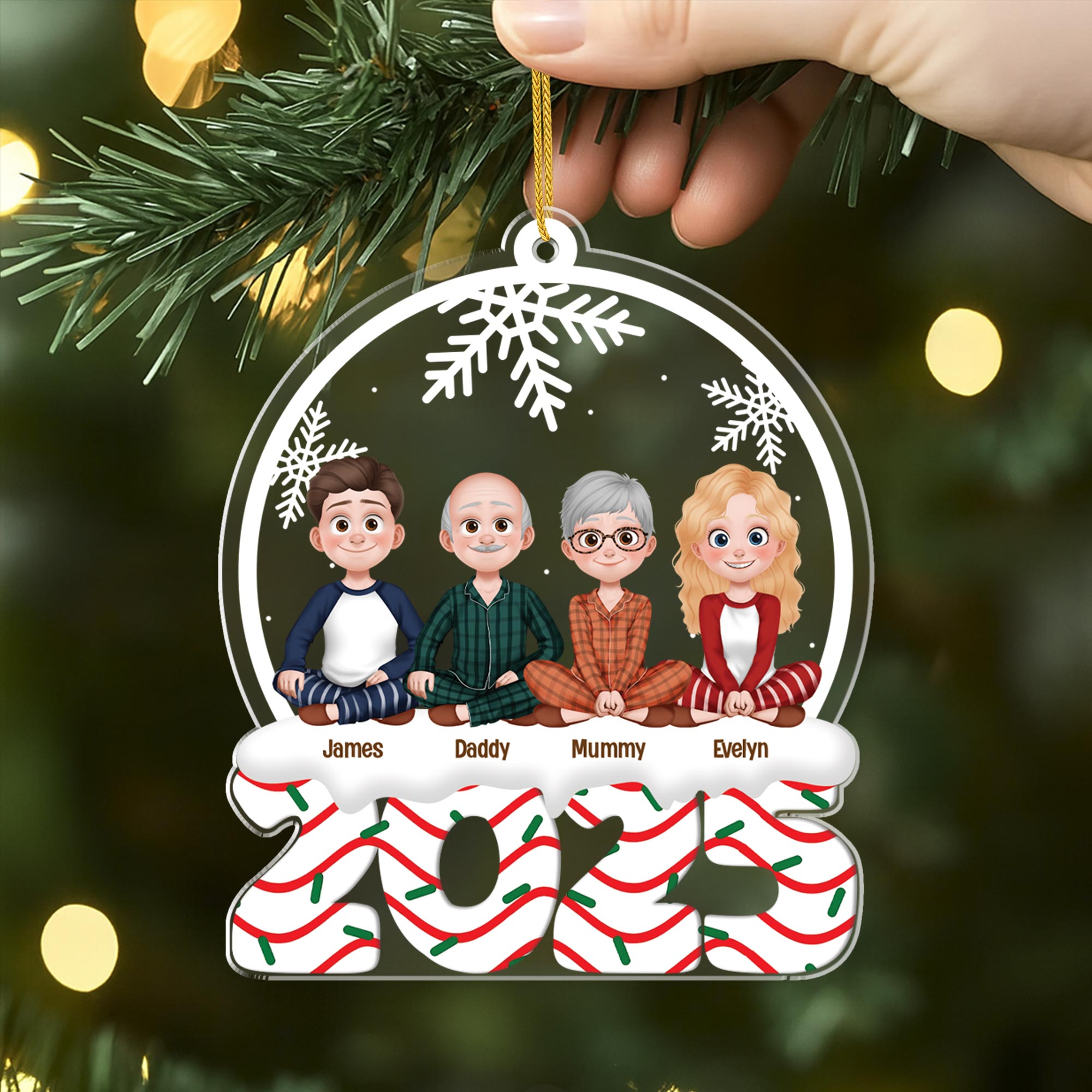 5822OUK2 custom gifts for family with pets acrylic family christmas ornaments 5822OTYAI
