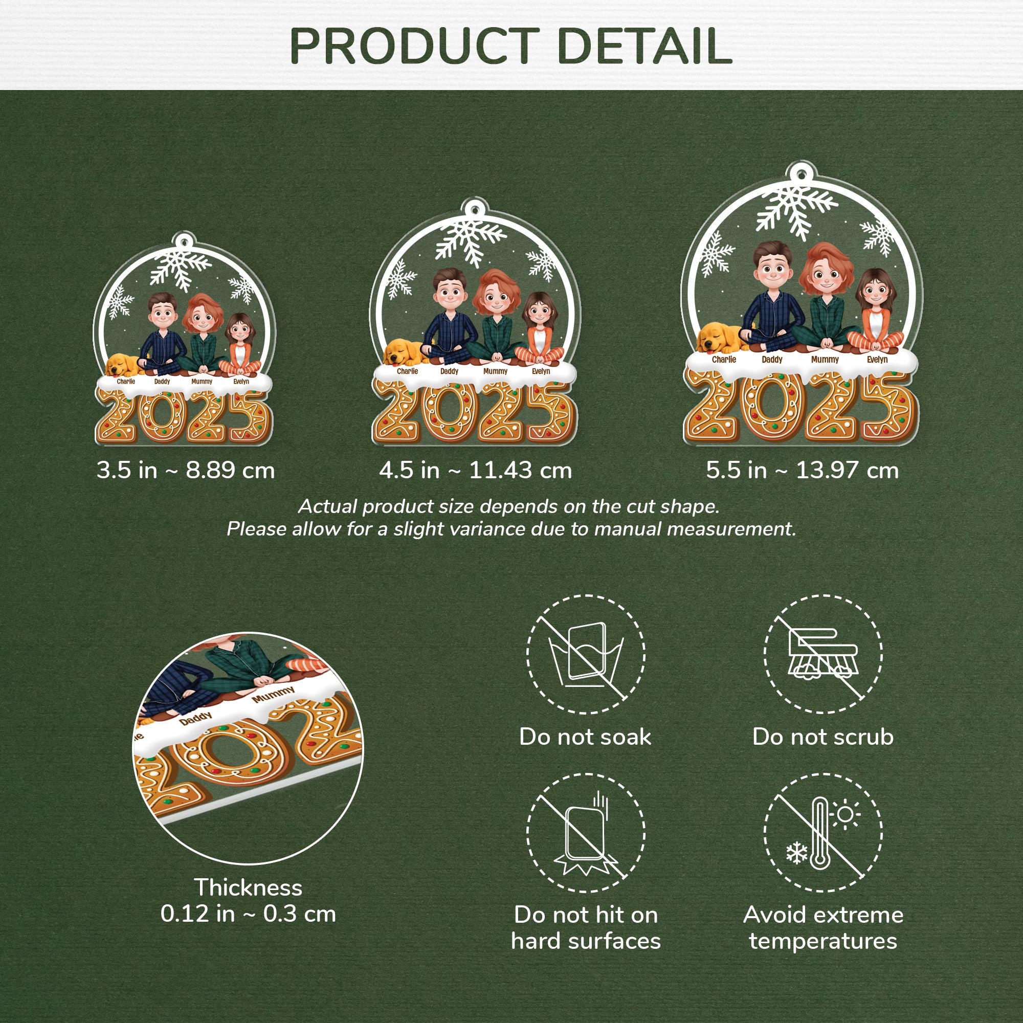 5822OUK3 custom gifts for family with pets acrylic family christmas ornaments 5822OTYAI