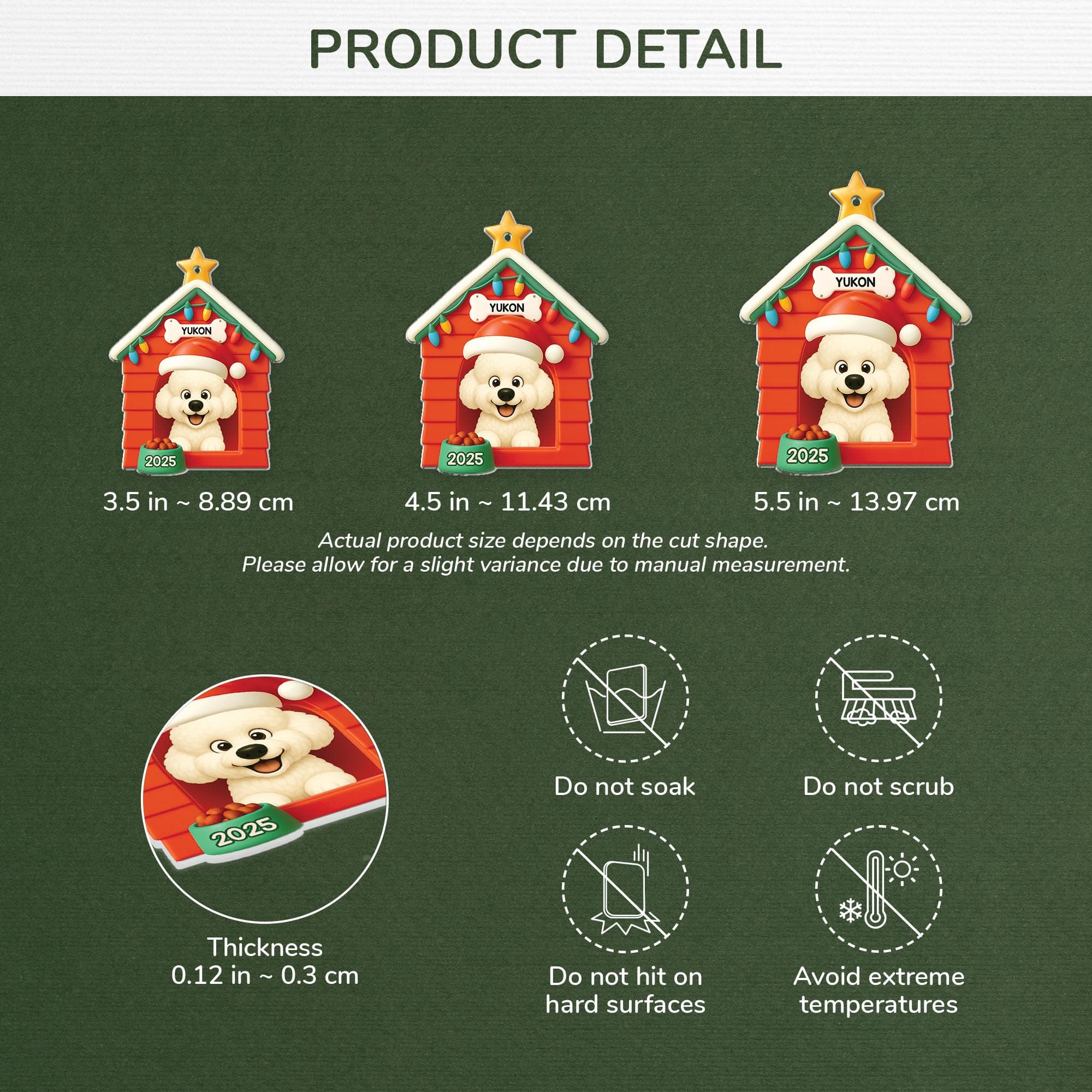 5824OUK3 3d printing effect custom dog lover gifts acrylic photo christmas ornaments 5824OKZCC Copy min