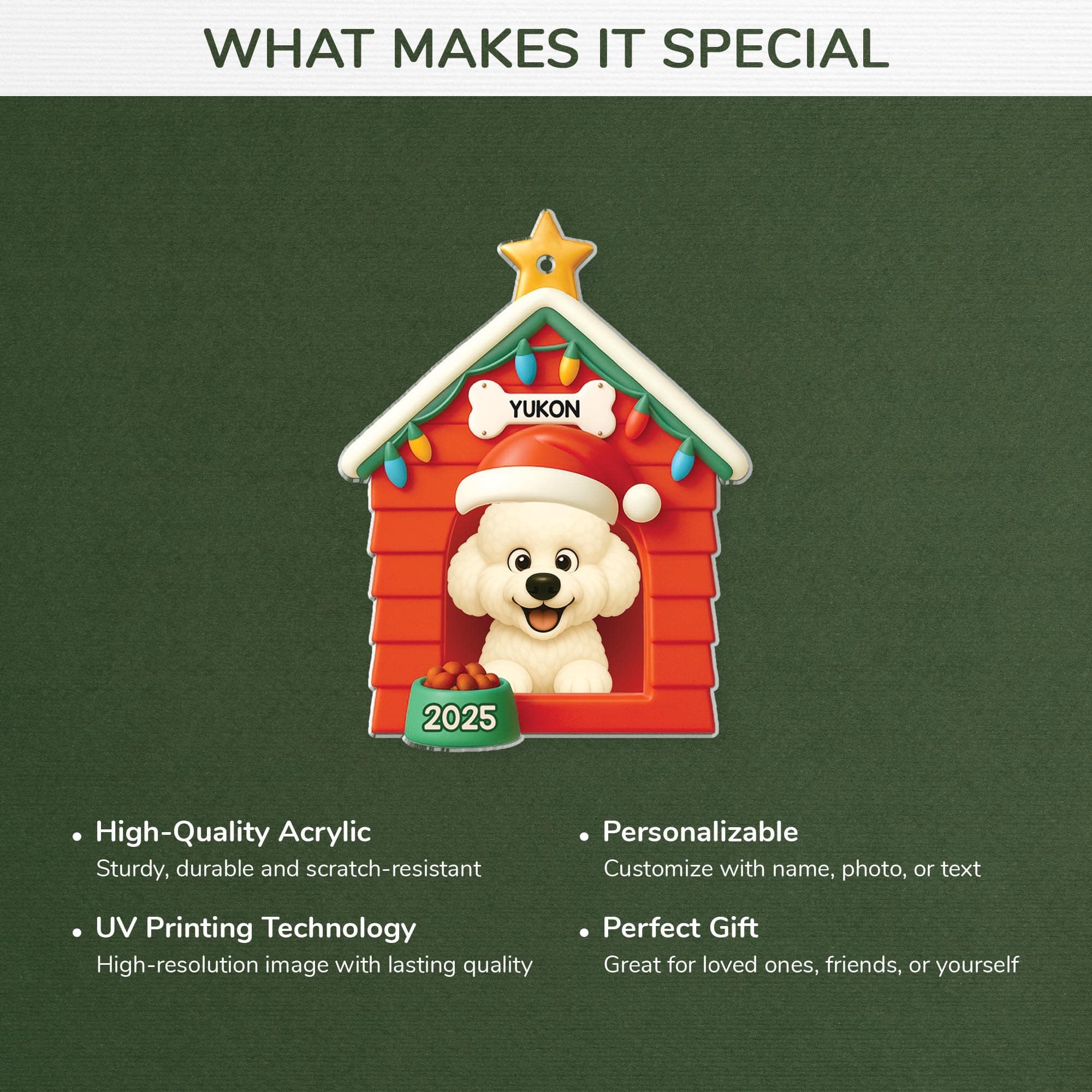 5824OUK4 3d printing effect custom dog lover gifts acrylic photo christmas ornaments 5824OKZCC min