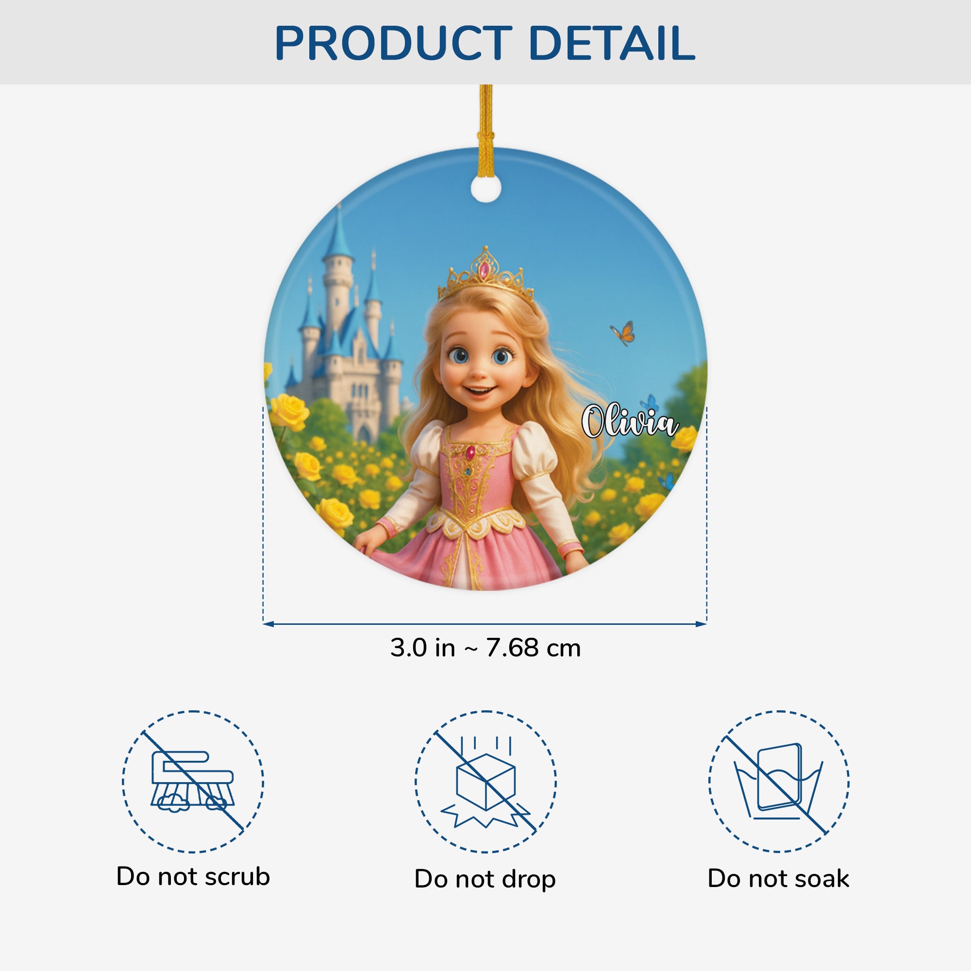 5825OUS3 custom christmas gifts for kids ceramic princess ornaments_ with photo 5825O3Q0K