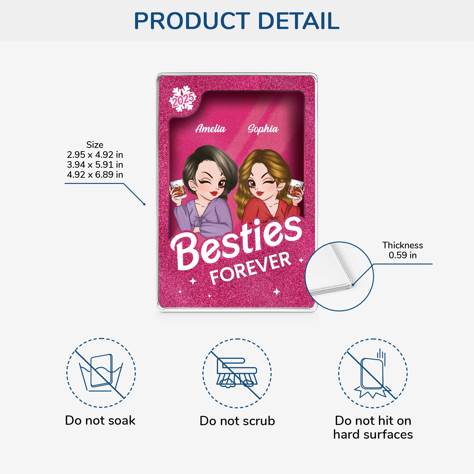 5832RUS3 custom best friend gifts besties forever rectangle acrylic plaque 5832R8ZAF