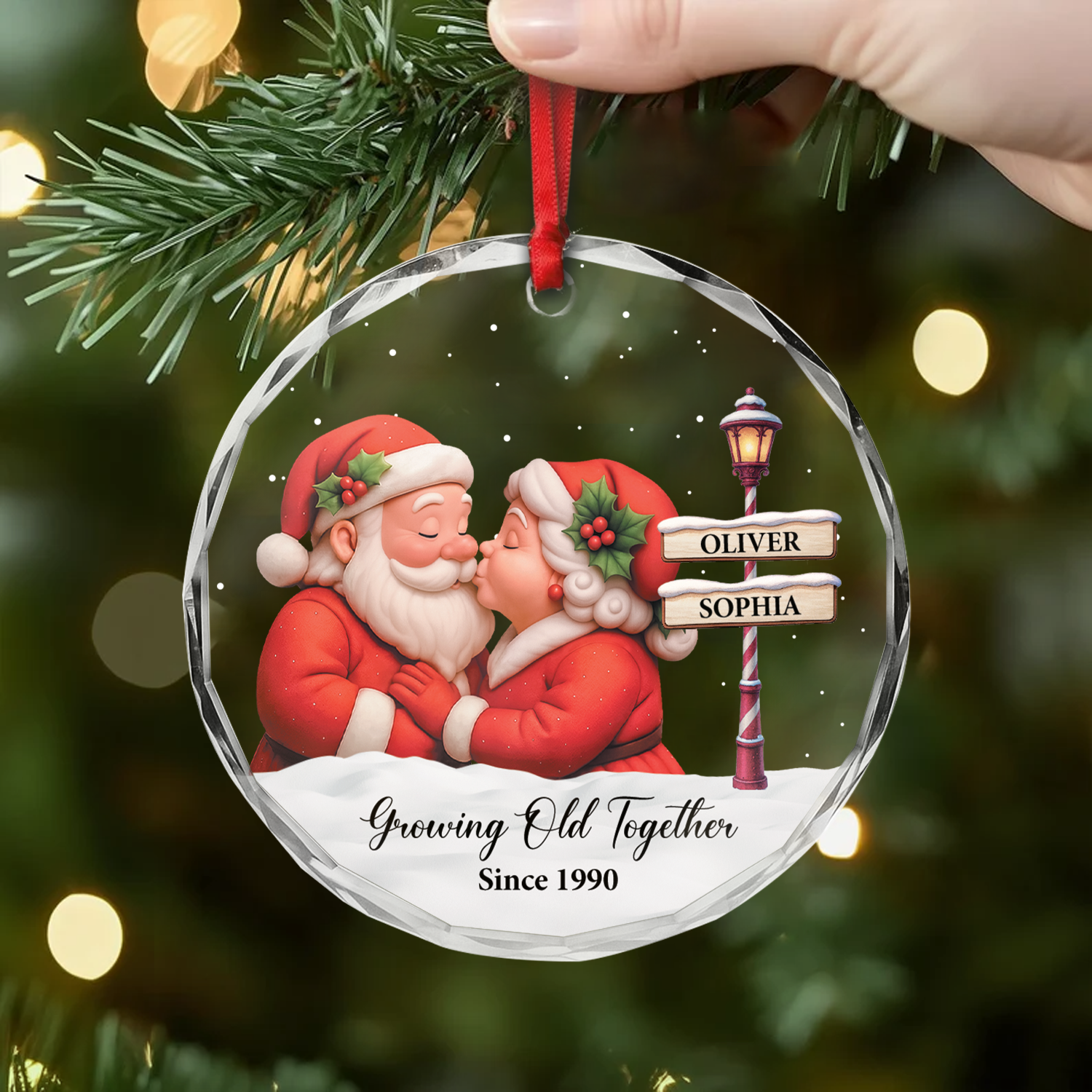 5836OUS2 personalized christmas gifts for couples glass santa ornaments_ 5836OTT5G