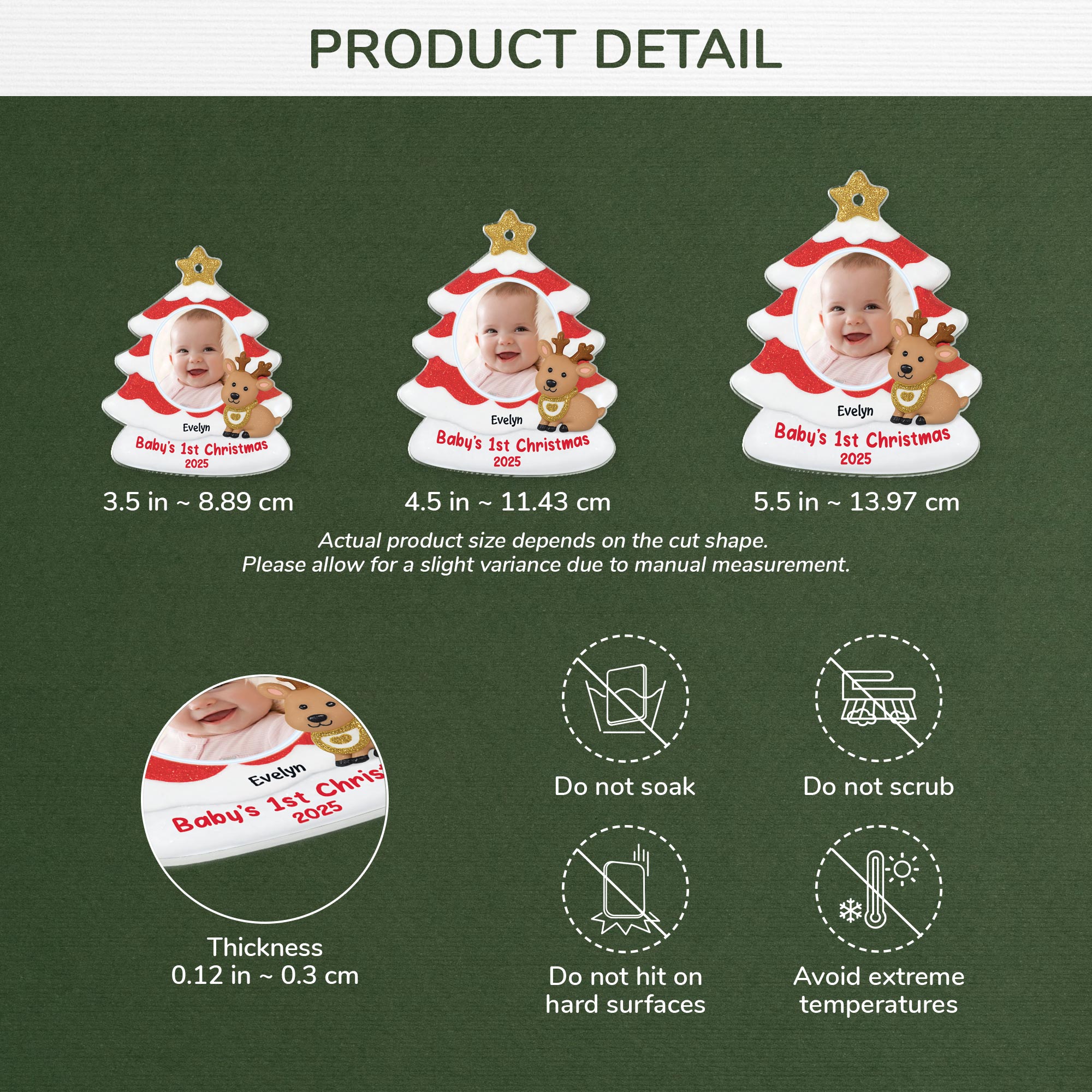 5838OUK3 custom babys 1st christmas gifts acrylic ornament_s with photo 5838O3ZAK