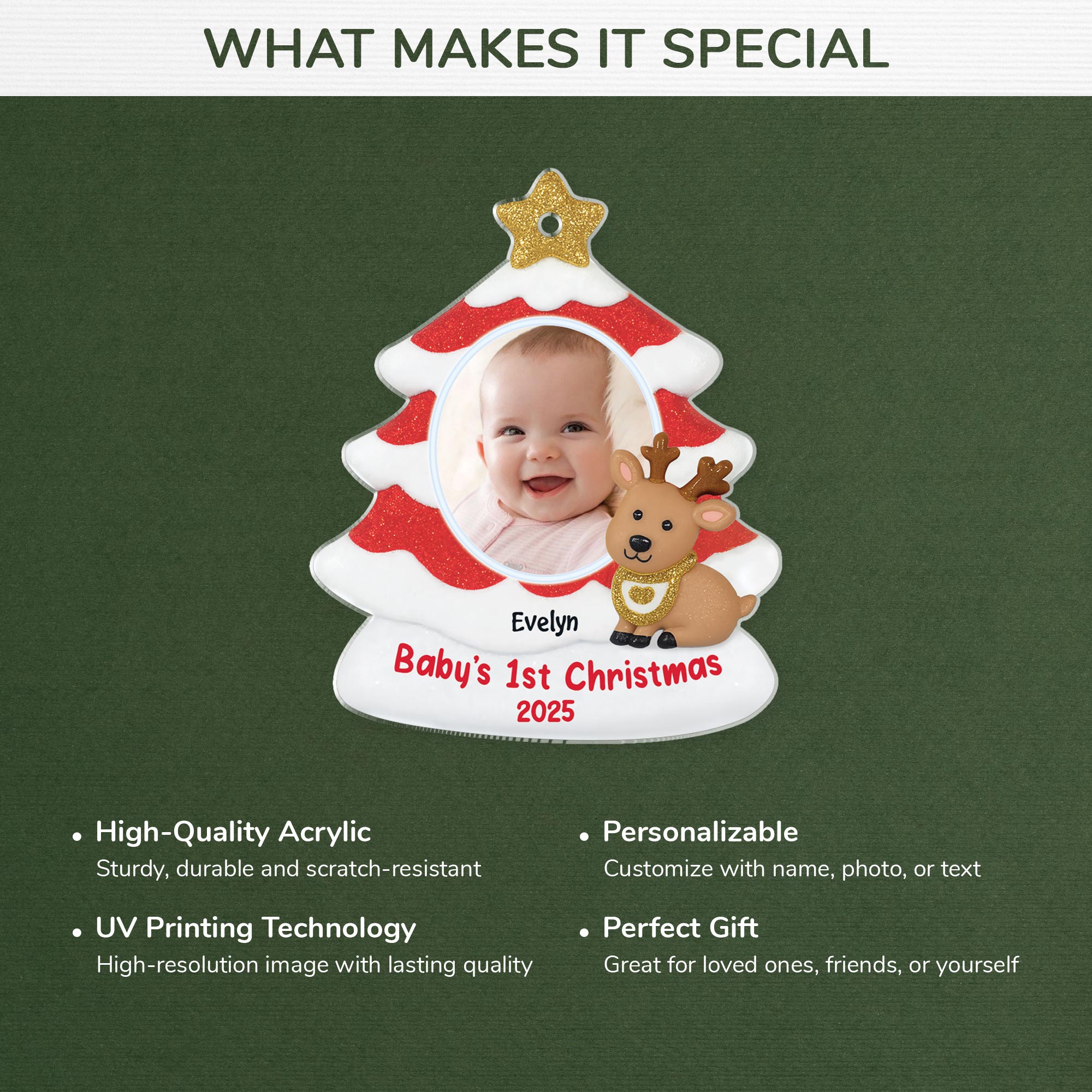 5838OUK4 custom babys 1st christmas gifts acrylic ornament_s with photo 5838O3ZAK