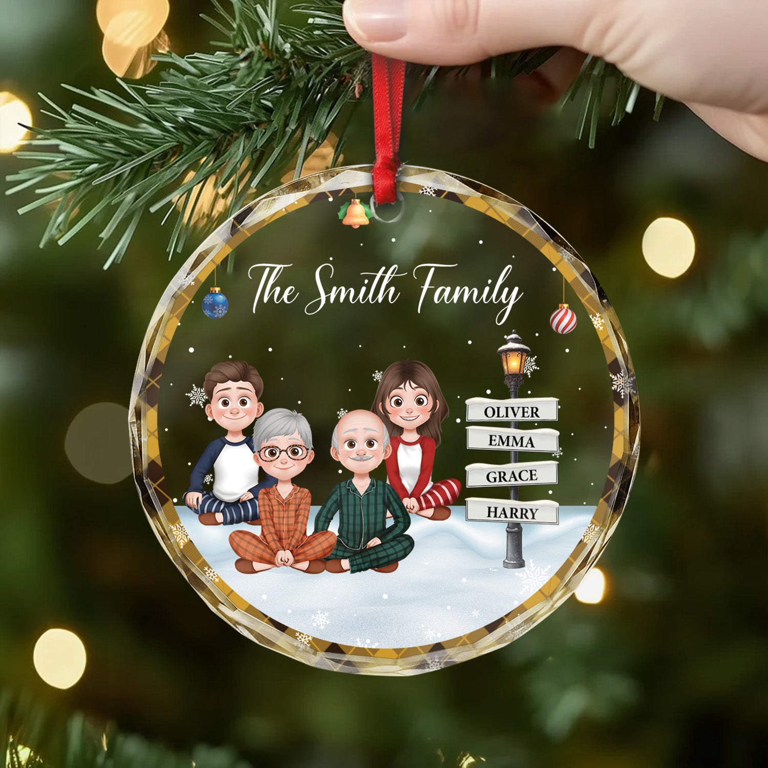 5841OUK2 custom family gifts glass christmas ornaments with family names_ 5841OTY5I