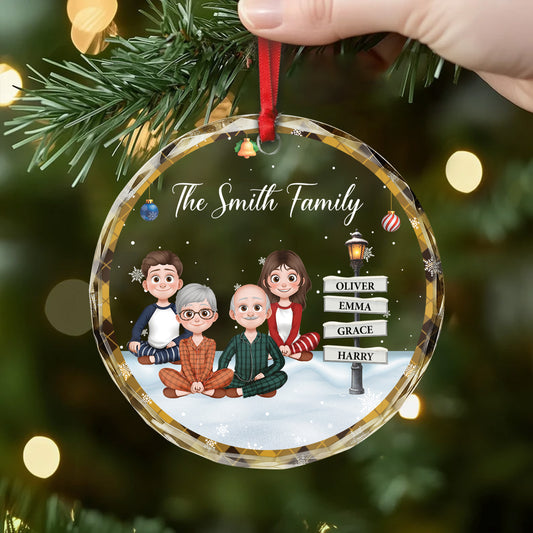 5841OUK2 custom family gifts glass christmas ornaments with family names_ 5841OTY5I