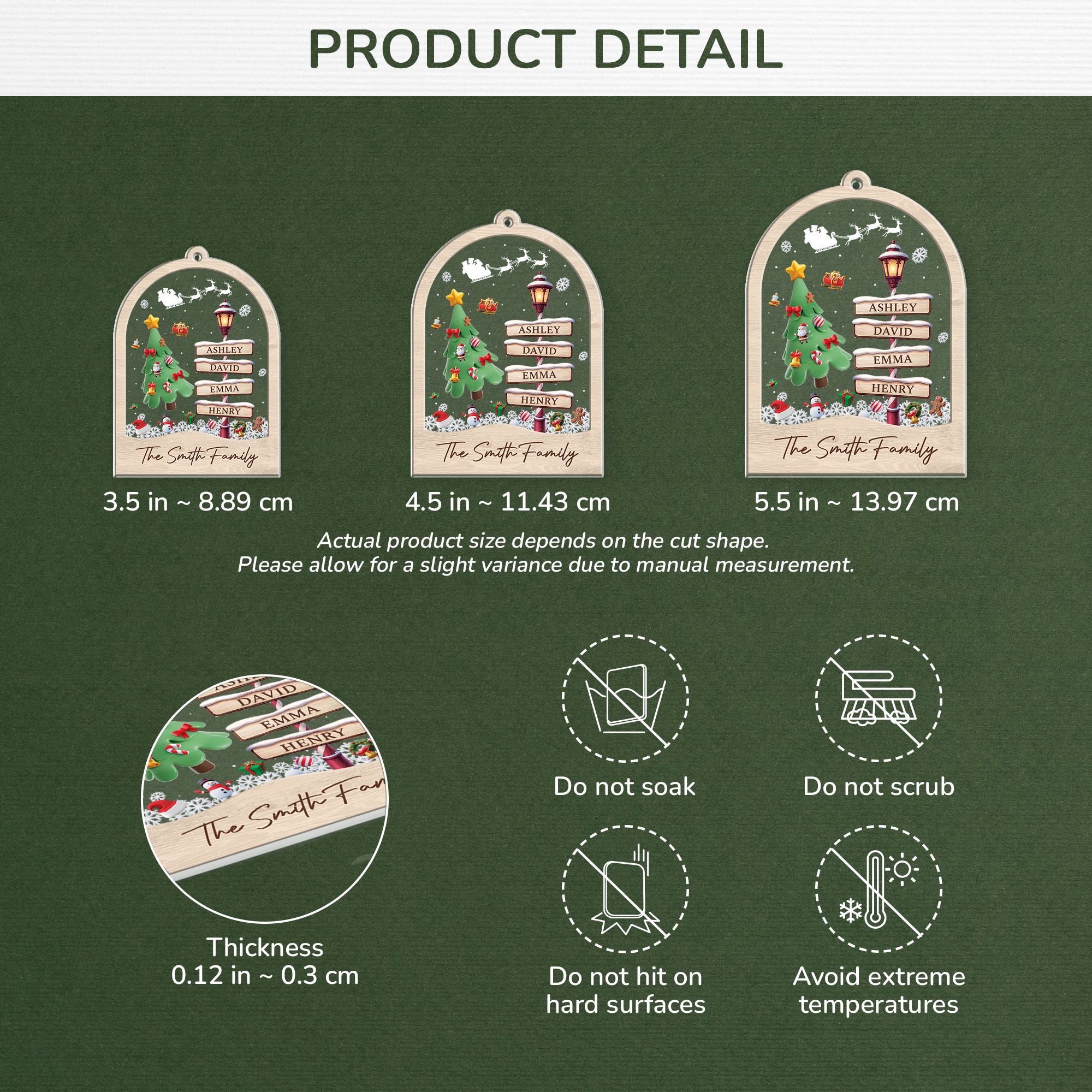 5843OUS3 custom family gifts acrylic christmas ornaments with names_ 5843O8TNI