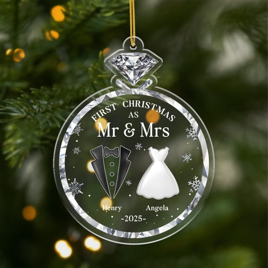 5845OUS1 personalized wedding christmas ornaments for couples first christmas as mr and mrs 5845O8QQG