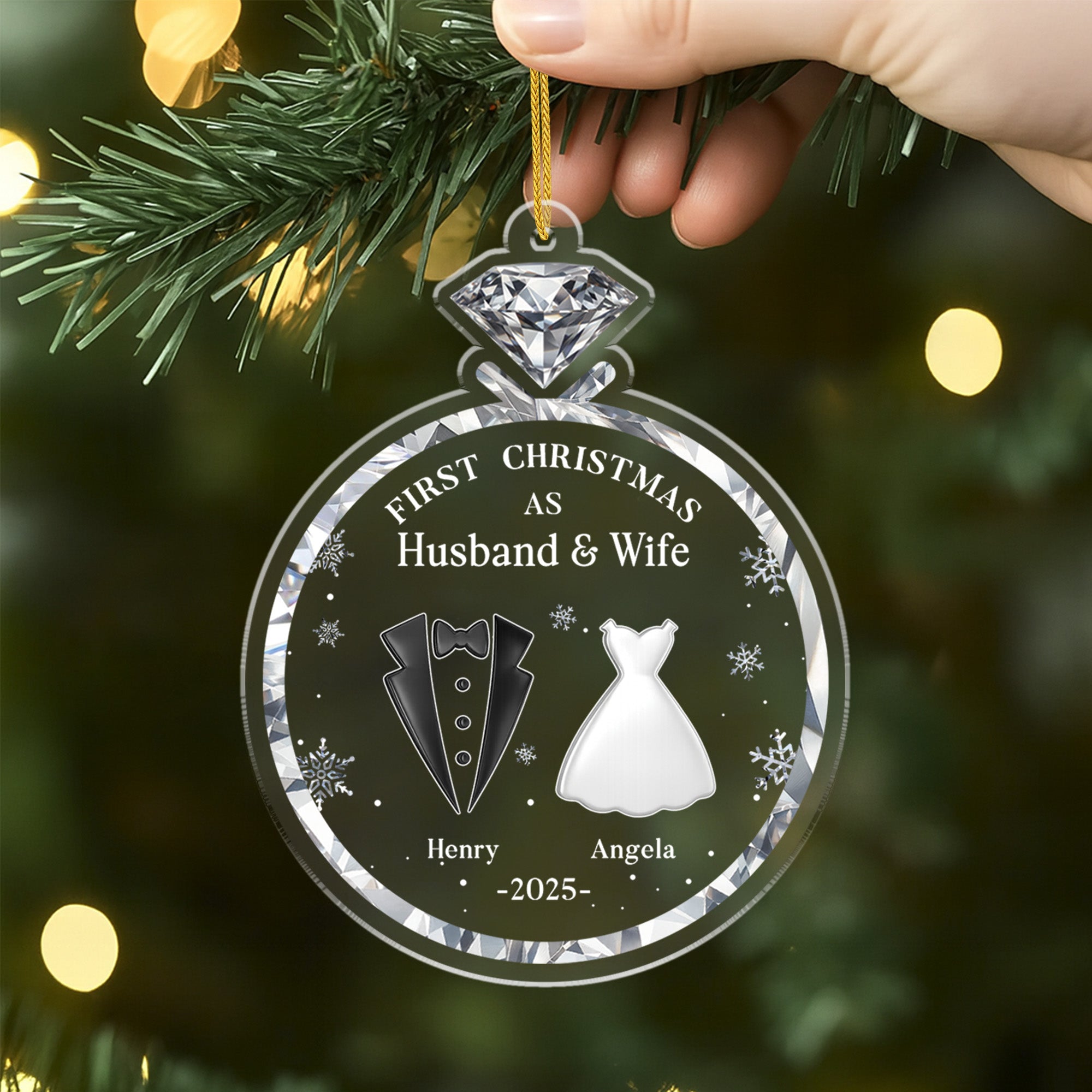 5845OUS2 personalized wedding christmas ornaments for couples first christmas as mr and mrs 5845O8QQG