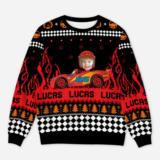 5847WUS1 car ugly christmas sweater_ wth face personalized gifts for kids 5847WTQMK