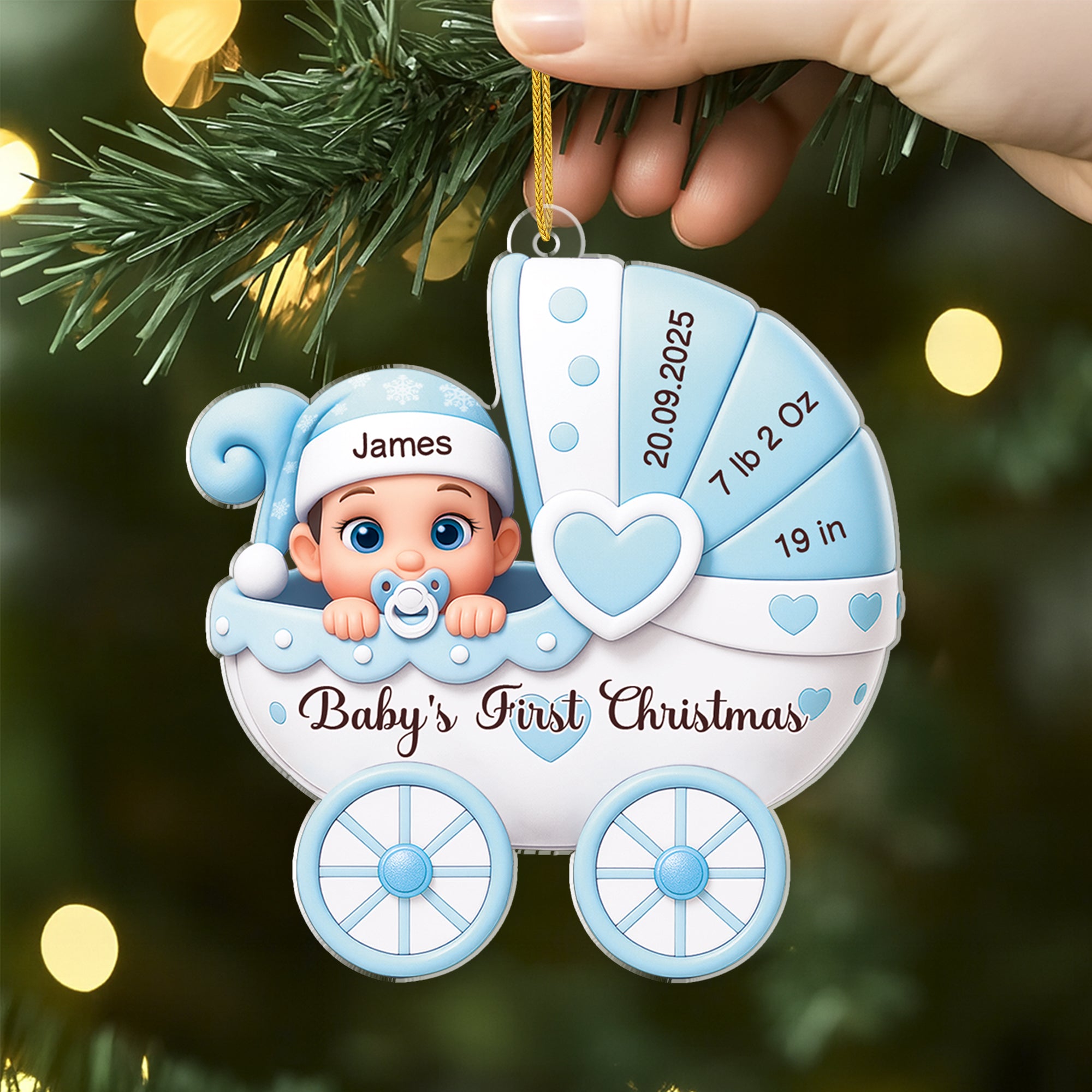 5850OUS2 3d printing effect personalized acrylic babies first christmas ornament 5850O8MNK